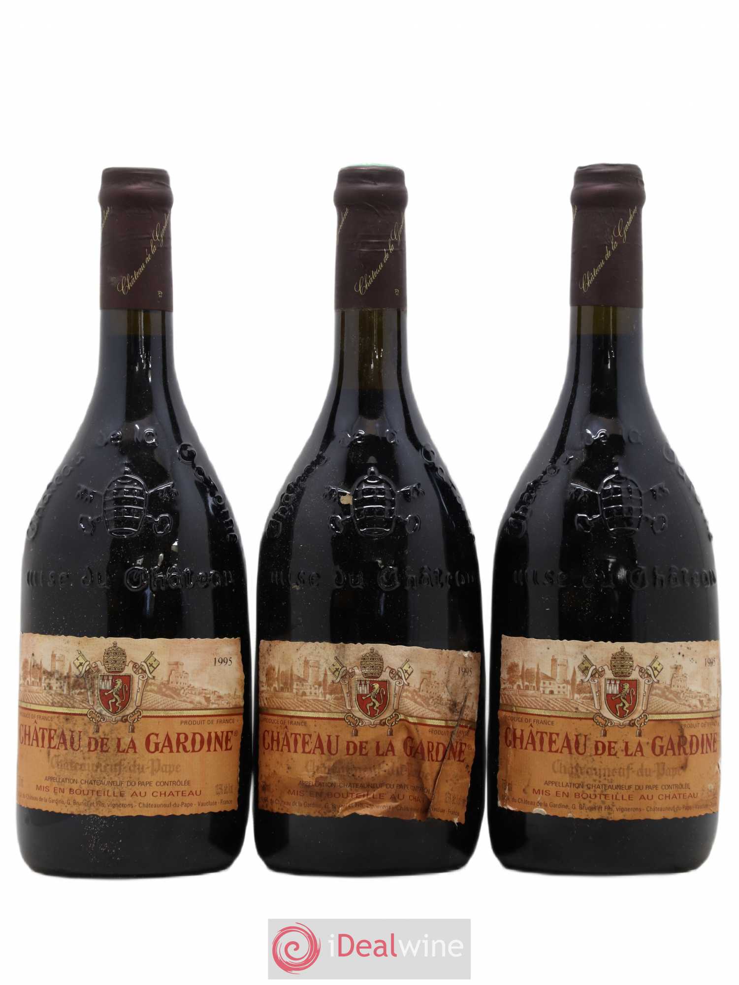 Châteauneuf-du-Pape Château de La Gardine Famille Brunel 1995 - Lot de 3 bouteilles - 0