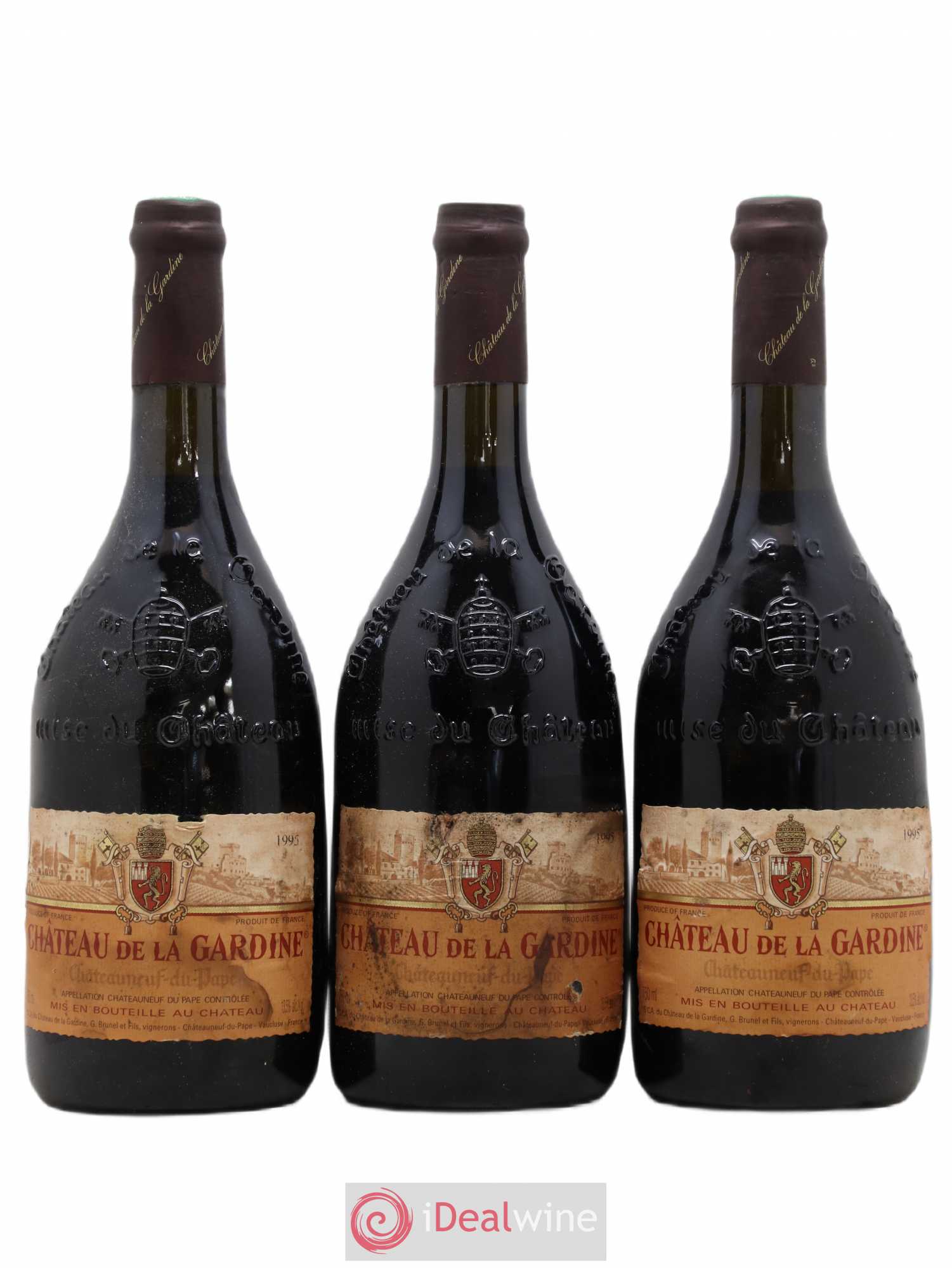 Châteauneuf-du-Pape Château de La Gardine Famille Brunel 1995 - Lot de 3 bouteilles - 0