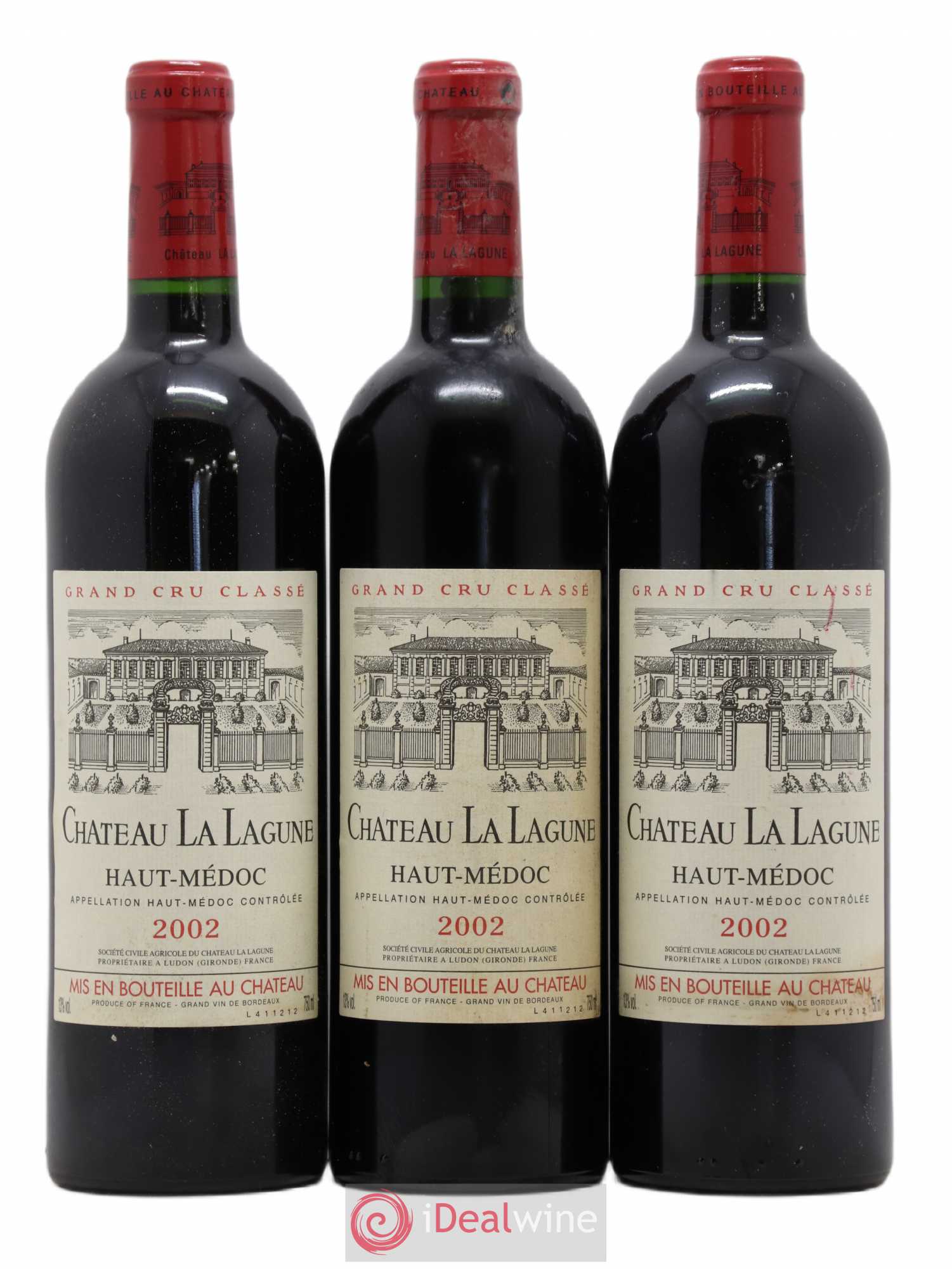 Château la Lagune 3ème Grand Cru Classé 2002 - Lot de 3 bouteilles - 0