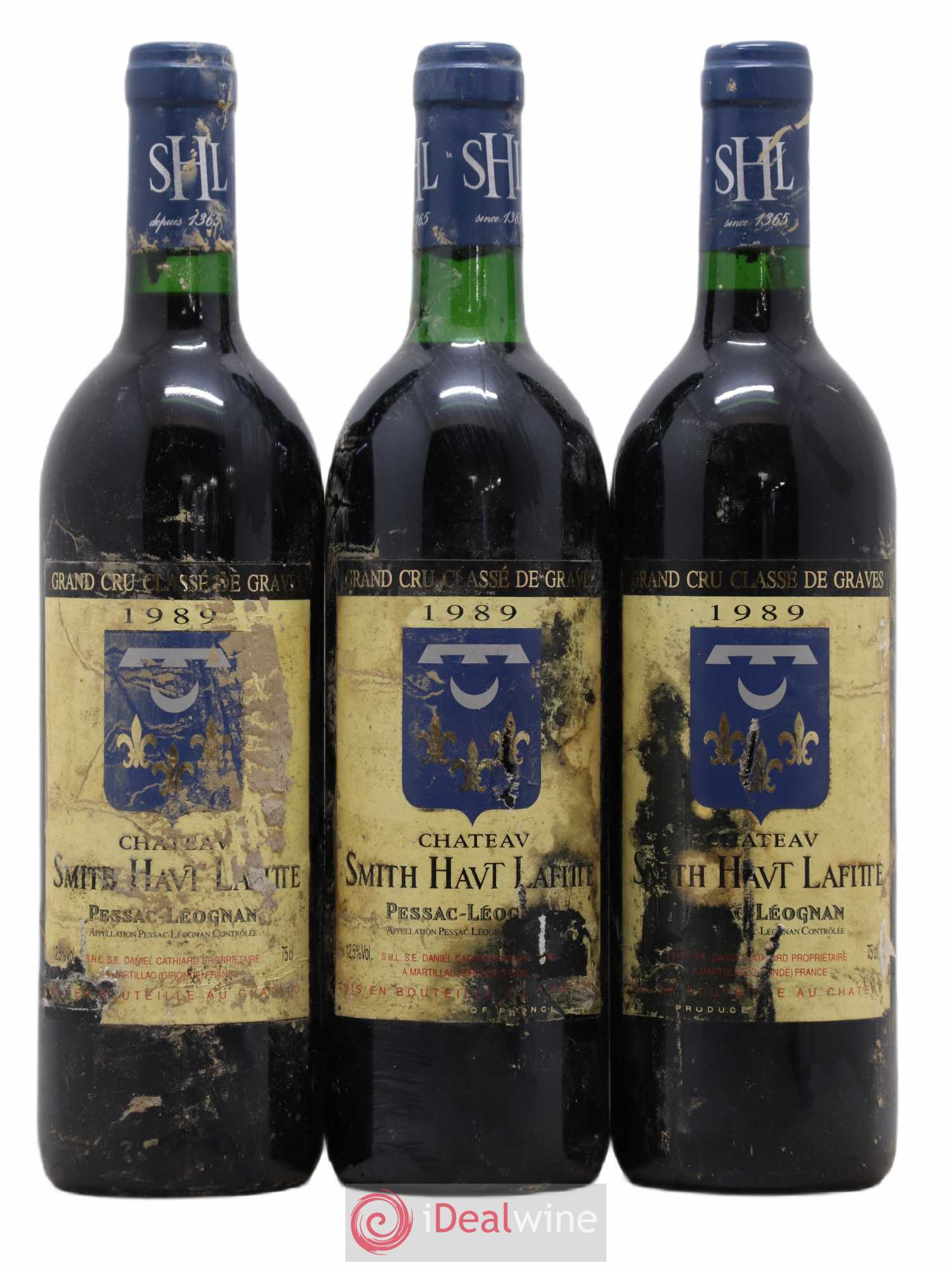 Château Smith Haut Lafitte Cru Classé de Graves 1989 - Lot de 3 bouteilles - 0