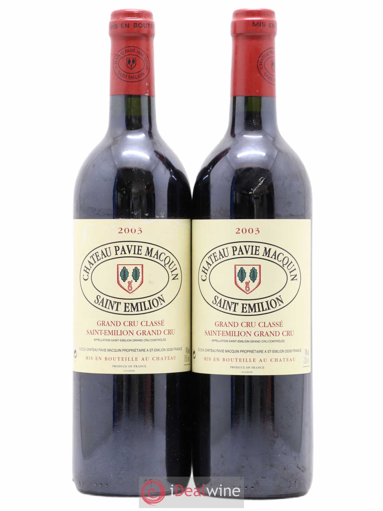 Château Pavie Macquin 1er Grand Cru Classé B 2003 - Lot de 2 bouteilles - 0