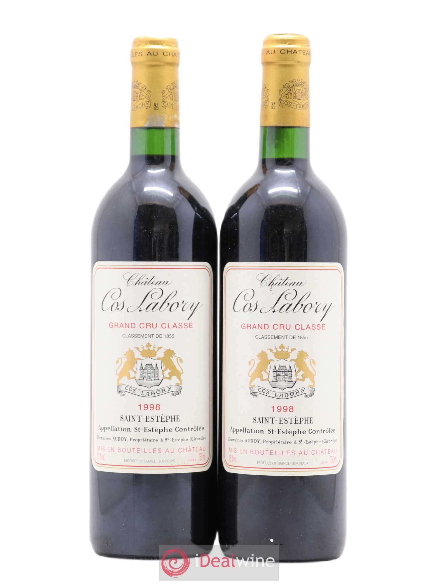 Château Cos Labory 5ème Grand Cru Classé 1998 - Lot de 2 bouteilles - 0
