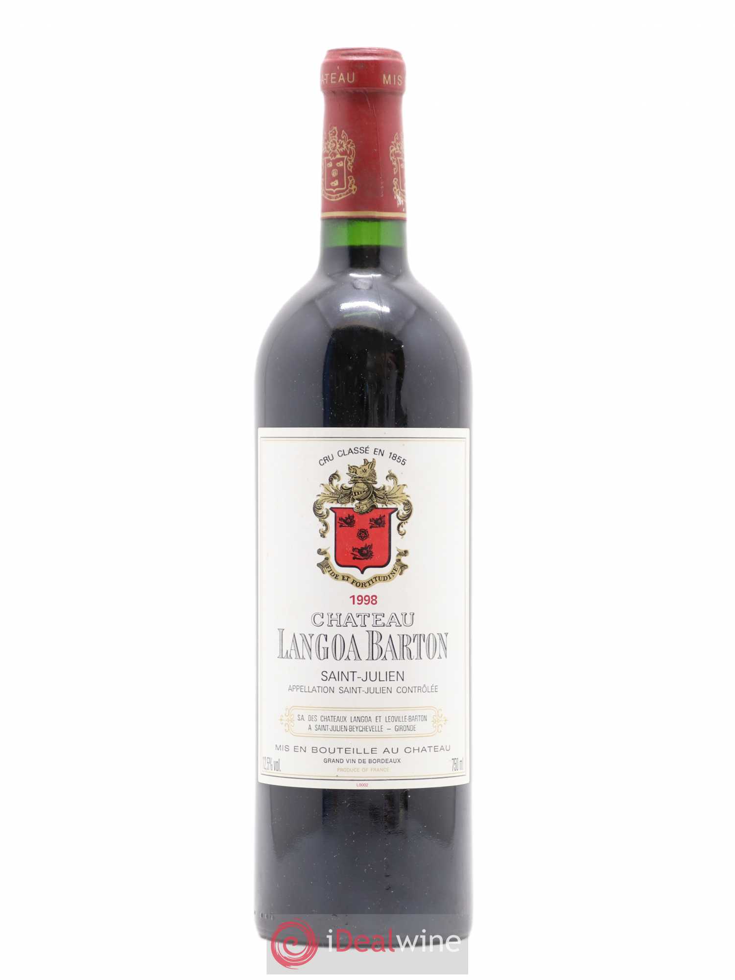 Château Langoa Barton 3ème Grand Cru Classé 1998 - Lot de 1 bouteille - 0