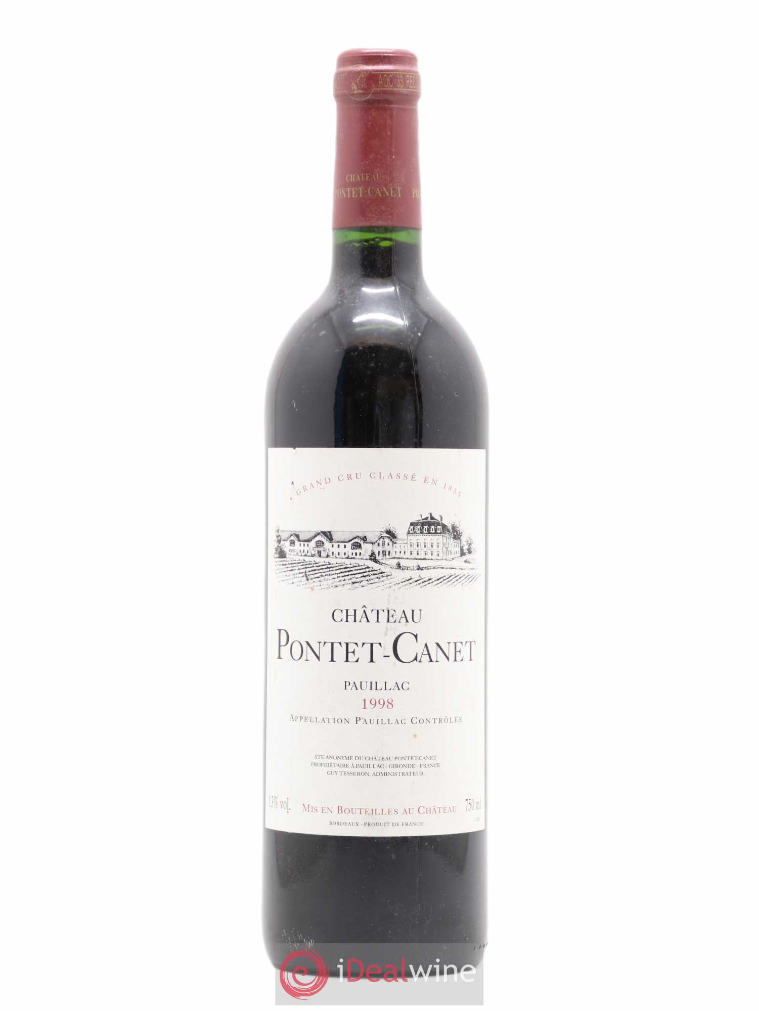 Château Pontet Canet 5ème Grand Cru Classé 1998 - Lot de 1 bouteille - 0