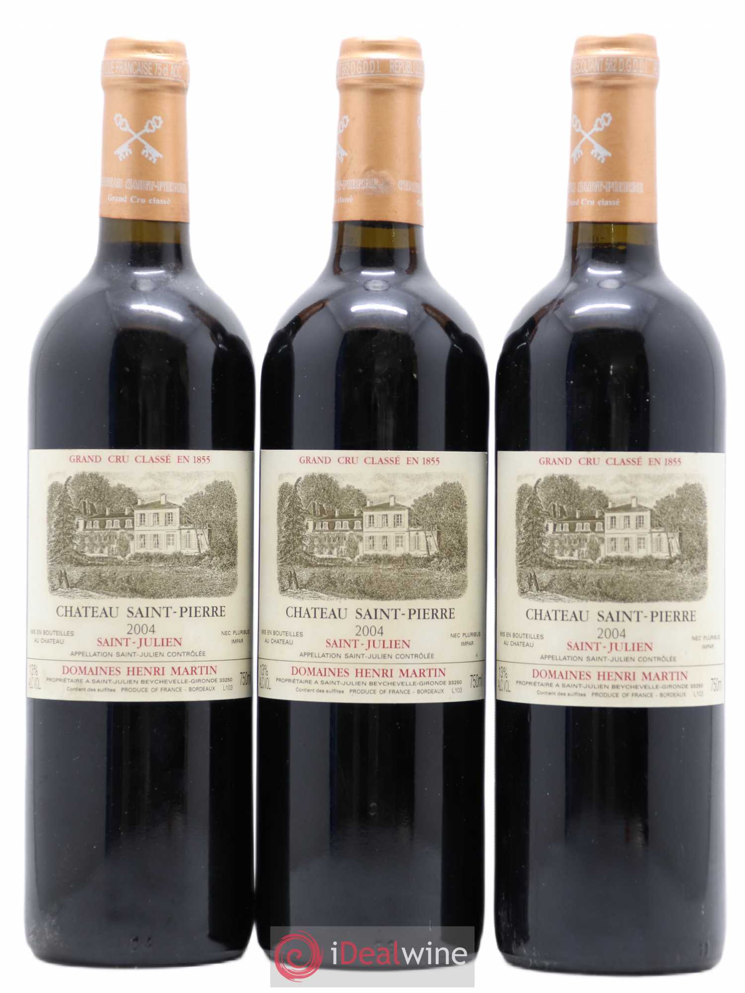 Château Saint-Pierre 4ème Grand Cru Classé 2004 - Lot de 3 bouteilles - 0