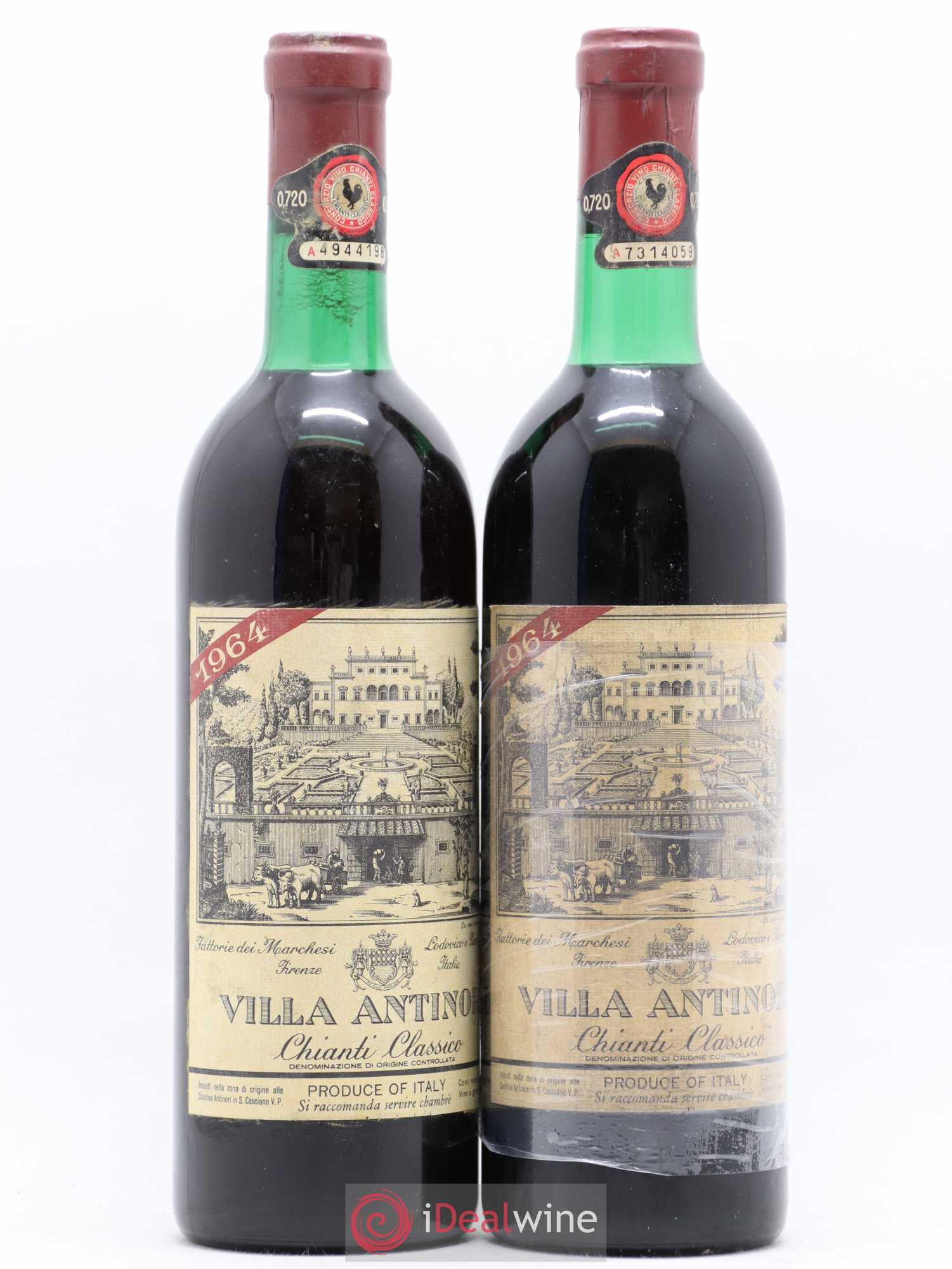Chianti Classico DOCG Villa Antinori 1964 - Lot de 2 bouteilles - 1