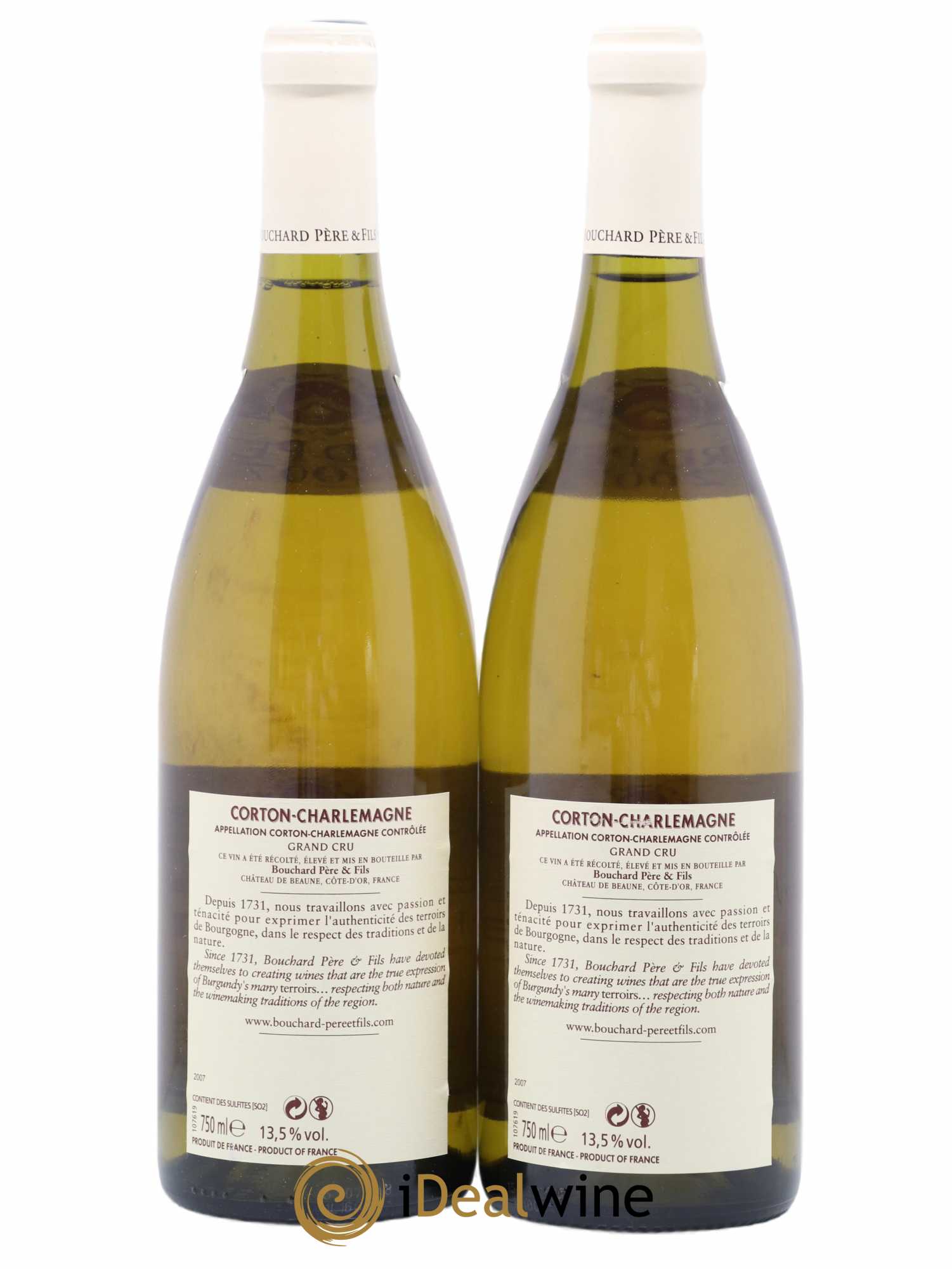Corton-Charlemagne Grand Cru Bouchard Père & Fils 2007 - Lot de 2 bouteilles - 1