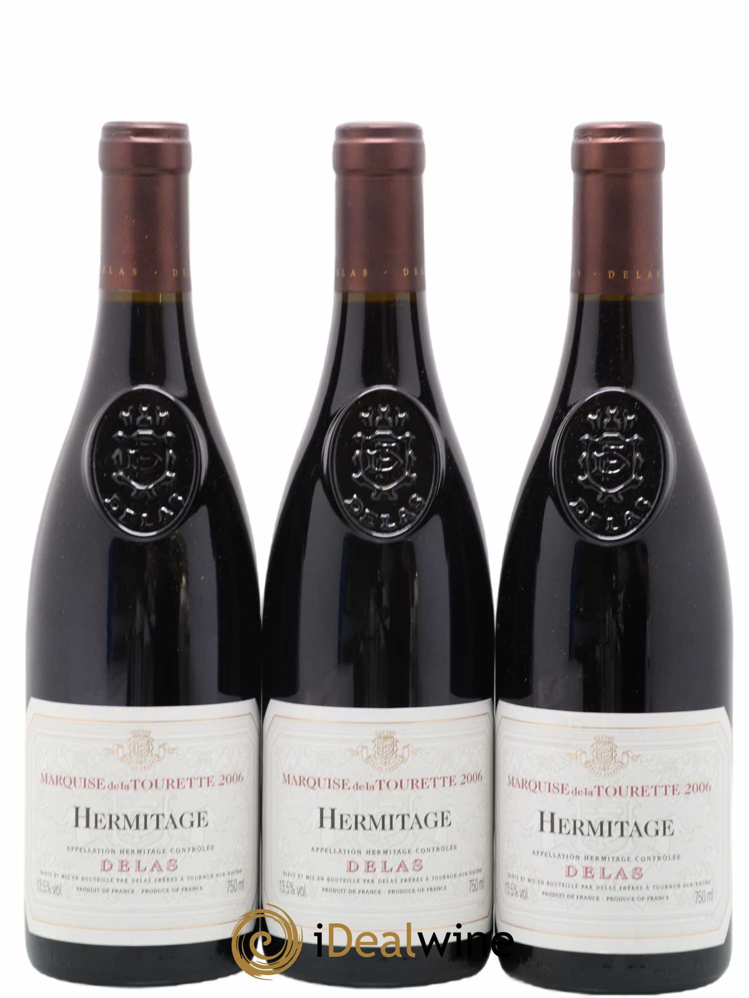 Hermitage Marquise de la Tourette Delas Frères 2006 - Lot de 3 bouteilles - 0