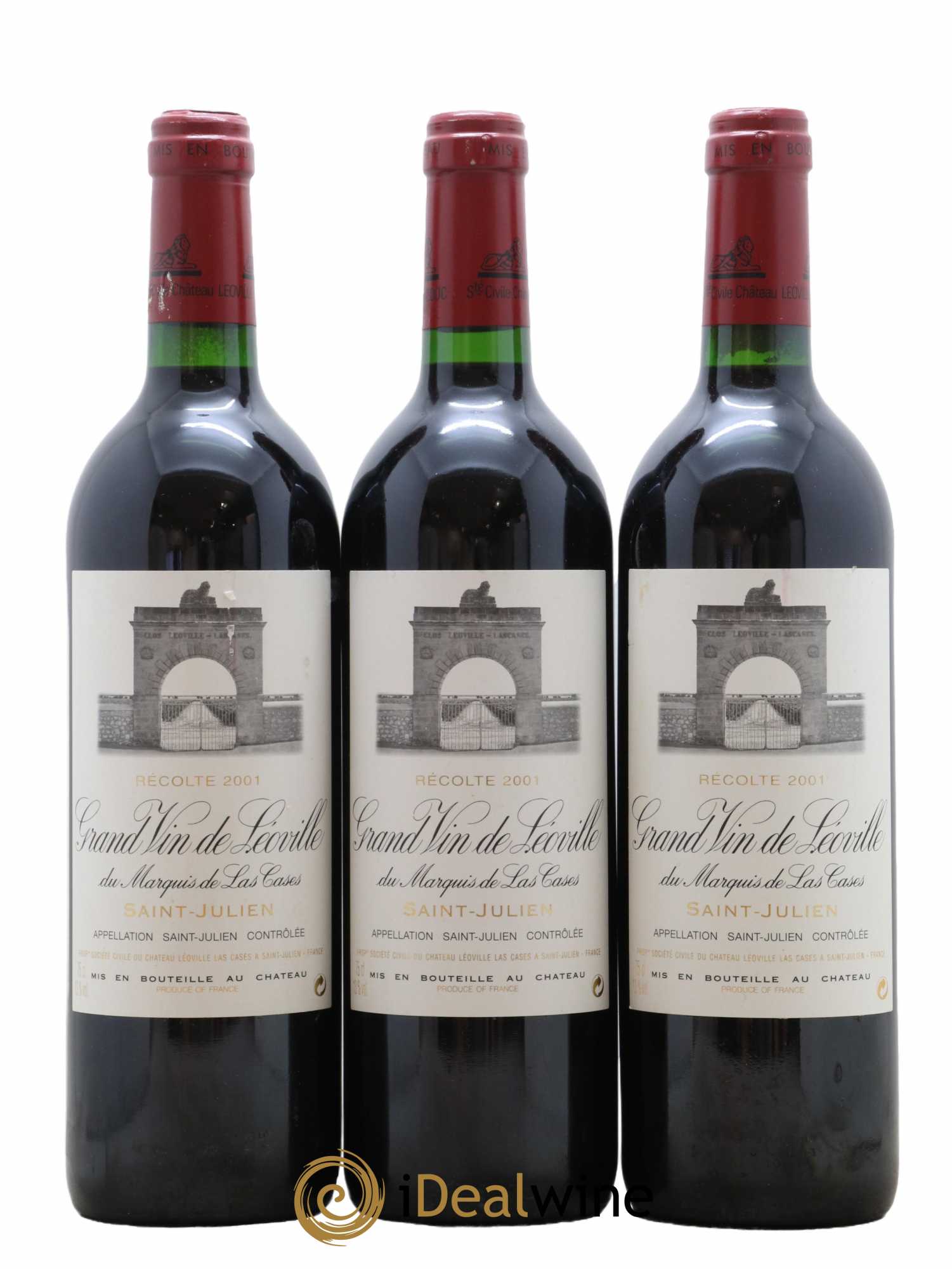 Château Léoville Las Cases 2ème Grand Cru Classé 2001 - Lot de 3 bouteilles - 0