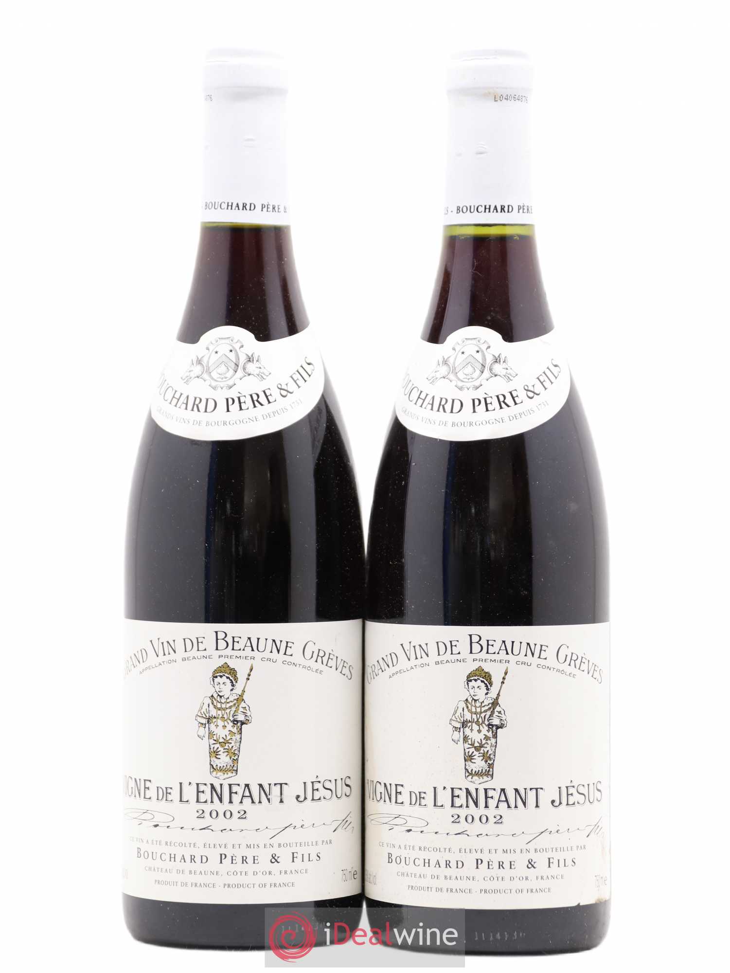 Beaune 1er Cru Grèves - Vigne de l'Enfant Jésus Bouchard Père & Fils 2002 - Lot de 2 bouteilles - 0