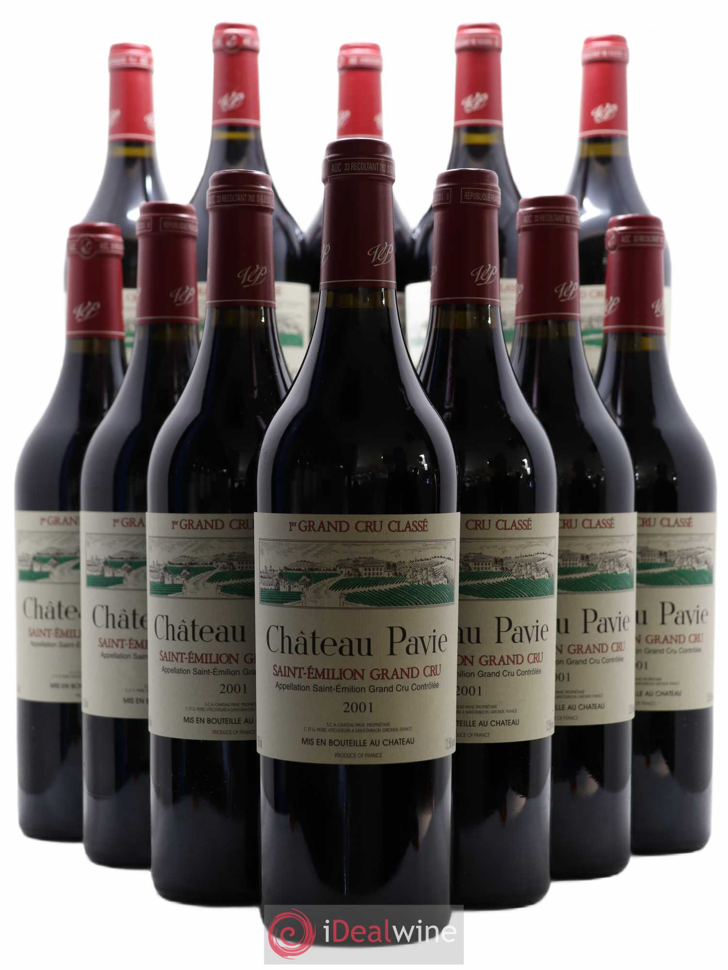 Château Pavie 1er Grand Cru Classé A 2001 - Lot de 12 bouteilles - 0