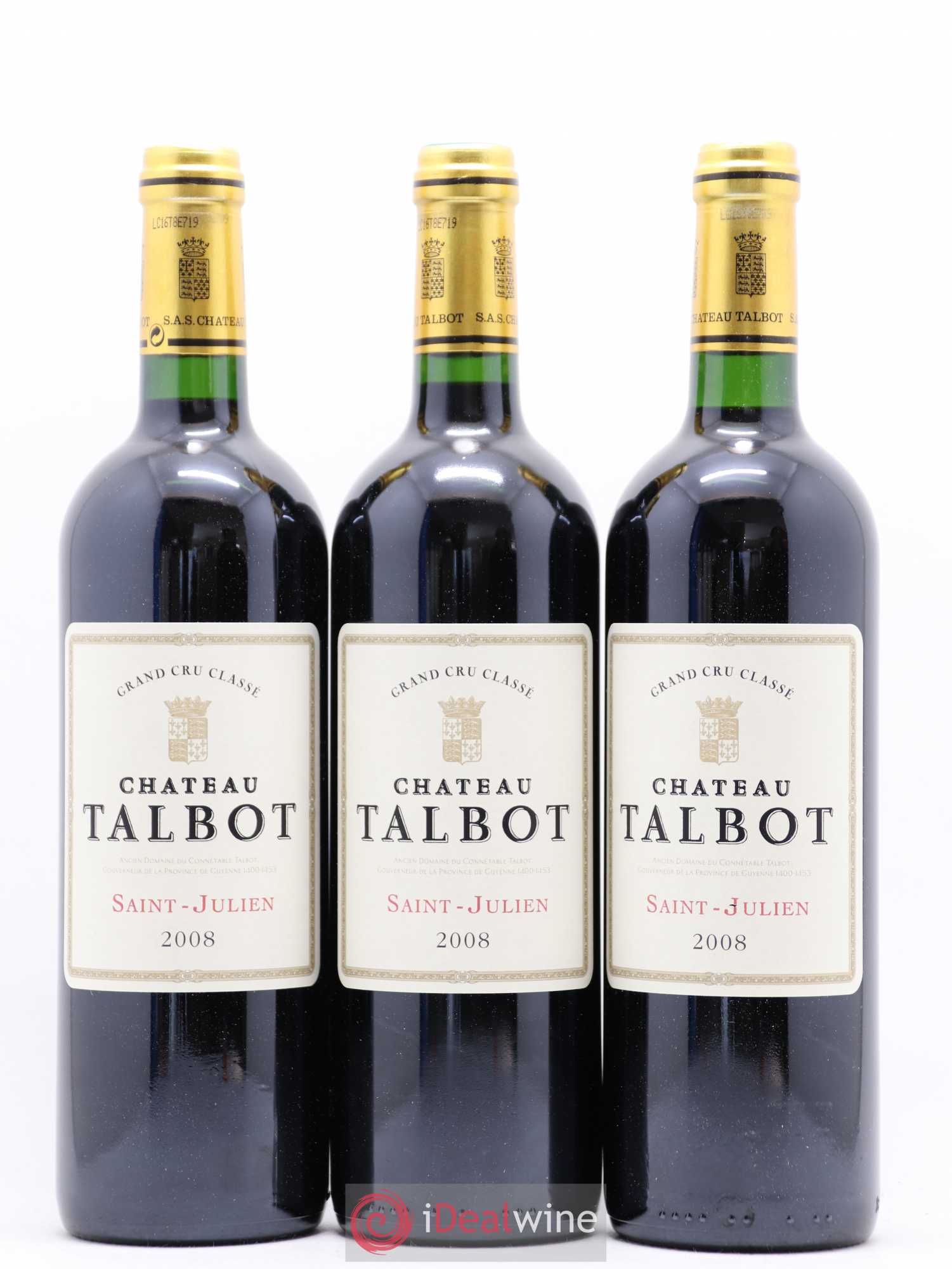 Château Talbot 4ème Grand Cru Classé 2008 - Lot de 6 bouteilles - 1