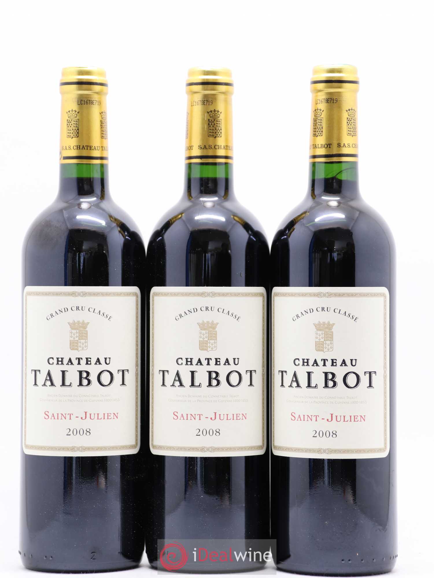 Château Talbot 4ème Grand Cru Classé 2008 - Lot de 6 bouteilles - 2