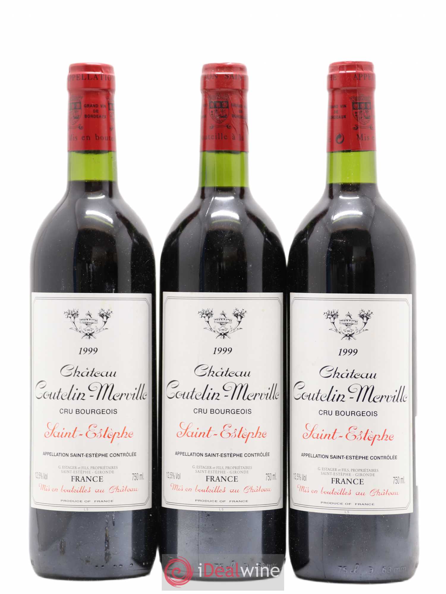 Château Coutelin-Merville Cru Bourgeois (sans prix de réserve) 1999 - Lot de 3 bouteilles - 0