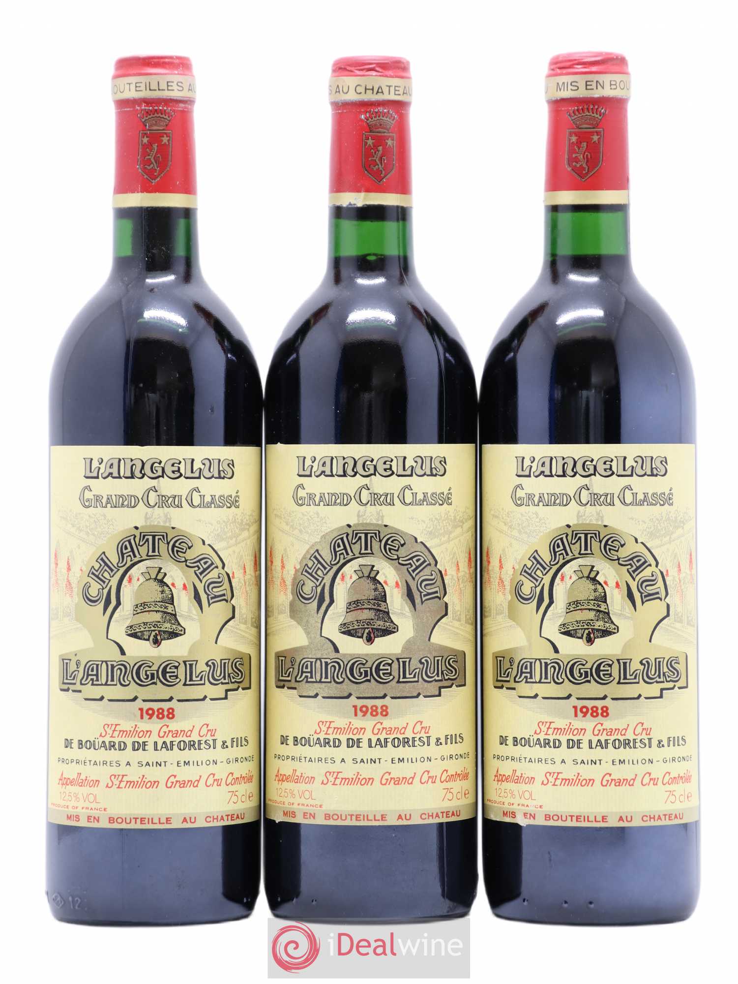 Château Angélus 1er Grand Cru Classé A 1988 - Lot de 3 bouteilles - 0