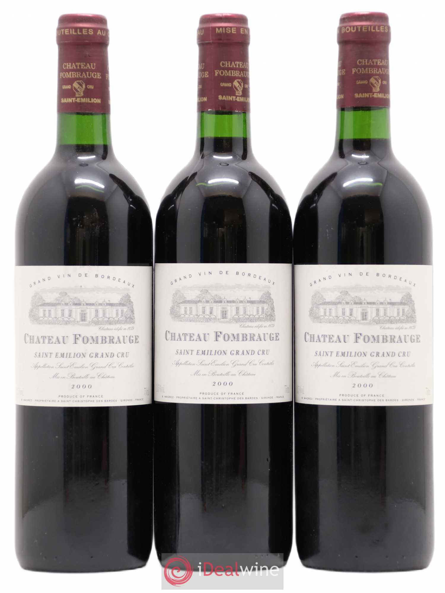 Château Fombrauge Grand Cru Classé 2000 - Lot de 3 bouteilles - 0