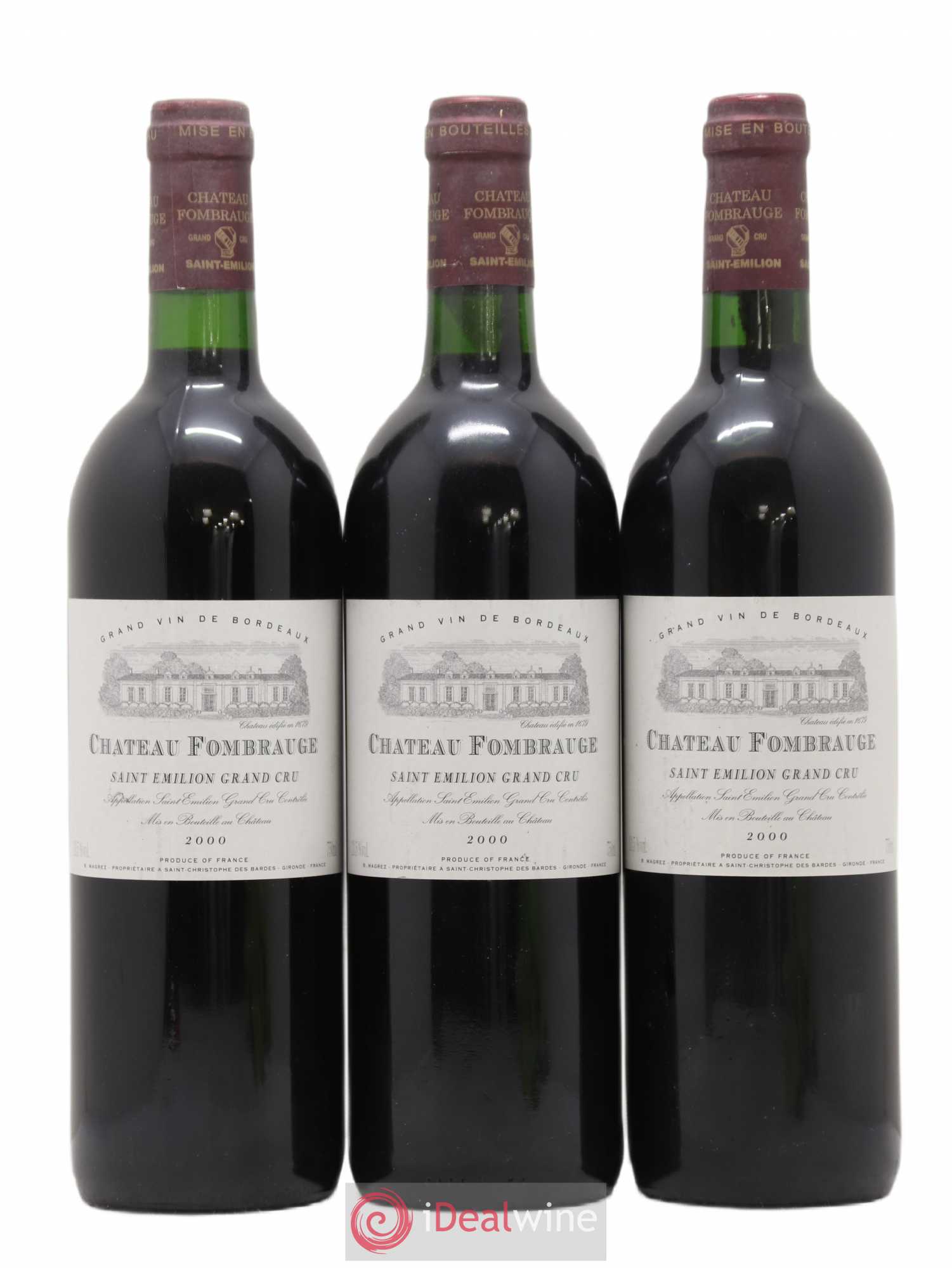Château Fombrauge Grand Cru Classé 2000 - Lot de 3 bouteilles - 0