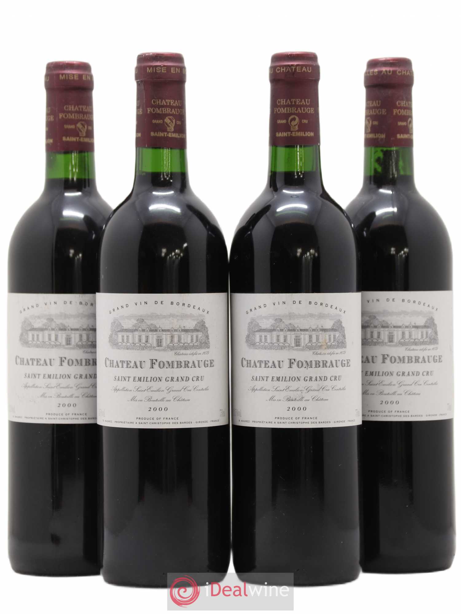 Château Fombrauge Grand Cru Classé 2000 - Lot de 4 bouteilles - 0