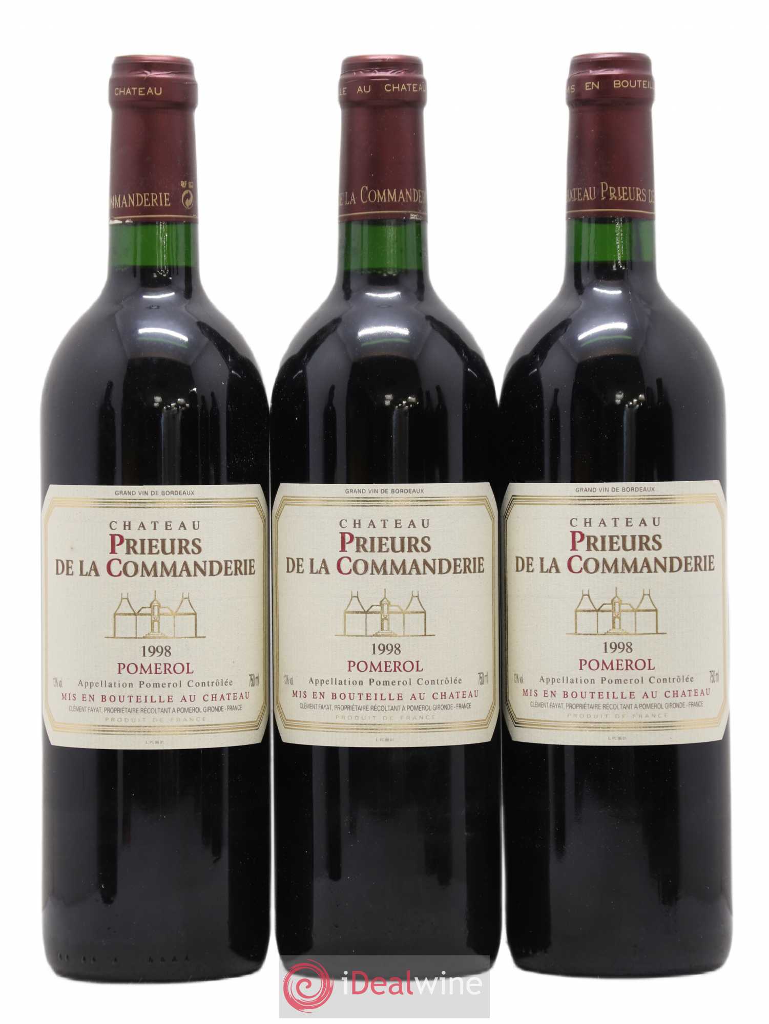 Pomerol Château Prieurs de La Commanderie 1998 - Posten von 6 Flaschen - 1