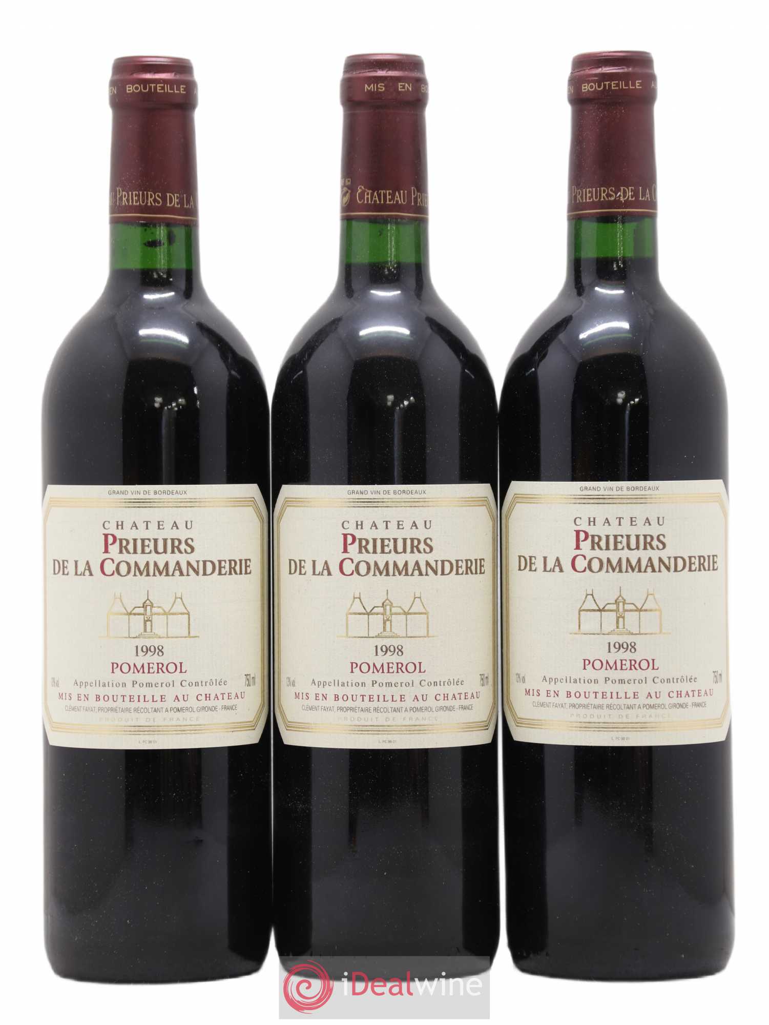 Pomerol Château Prieurs de La Commanderie 1998 - Posten von 6 Flaschen - 2