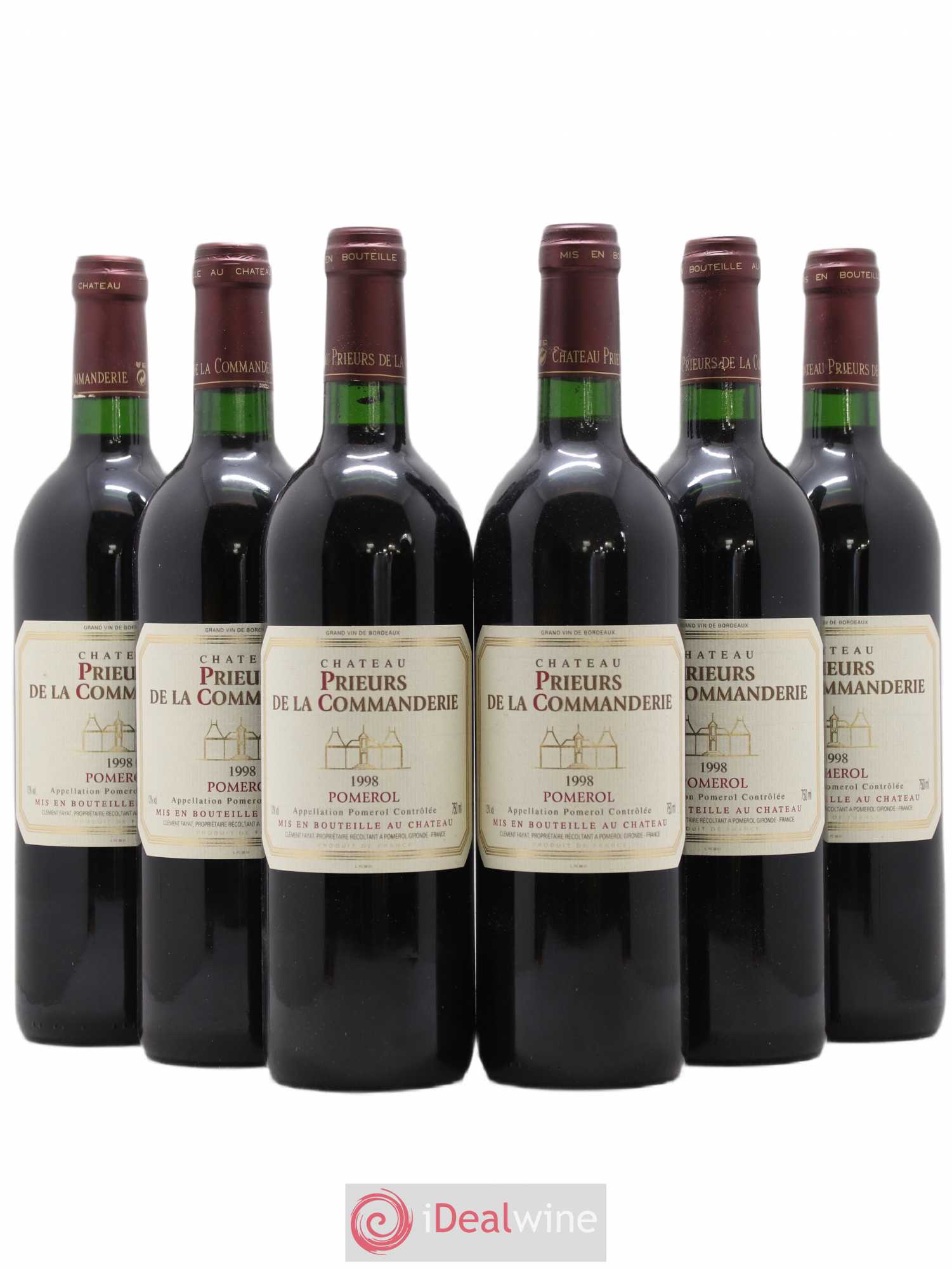 Pomerol Château Prieurs de La Commanderie 1998 - Posten von 6 Flaschen - 0