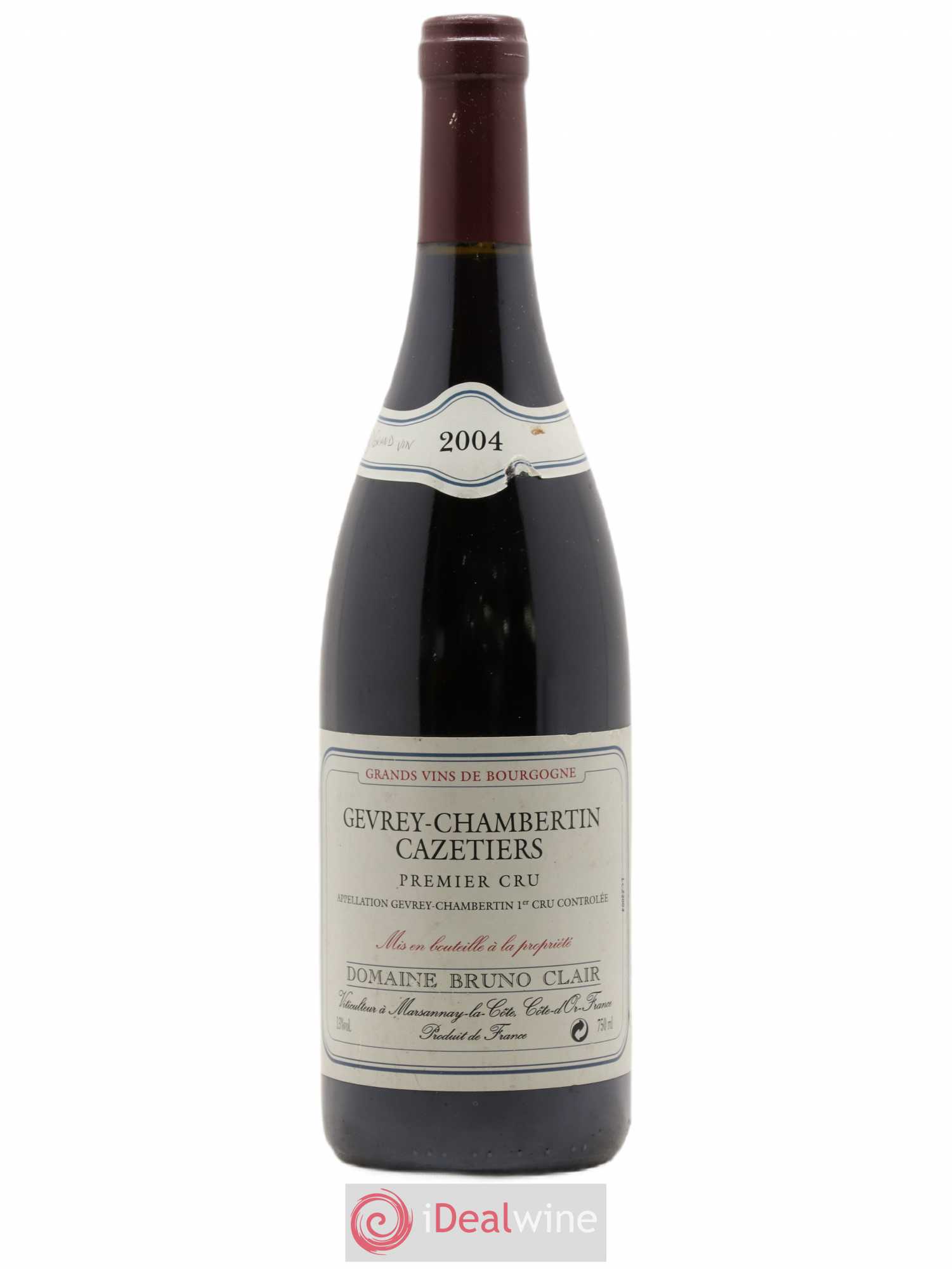 Gevrey-Chambertin 1er Cru Les Cazetiers Bruno Clair (Domaine) 2004 - Lot de 1 bouteille - 0
