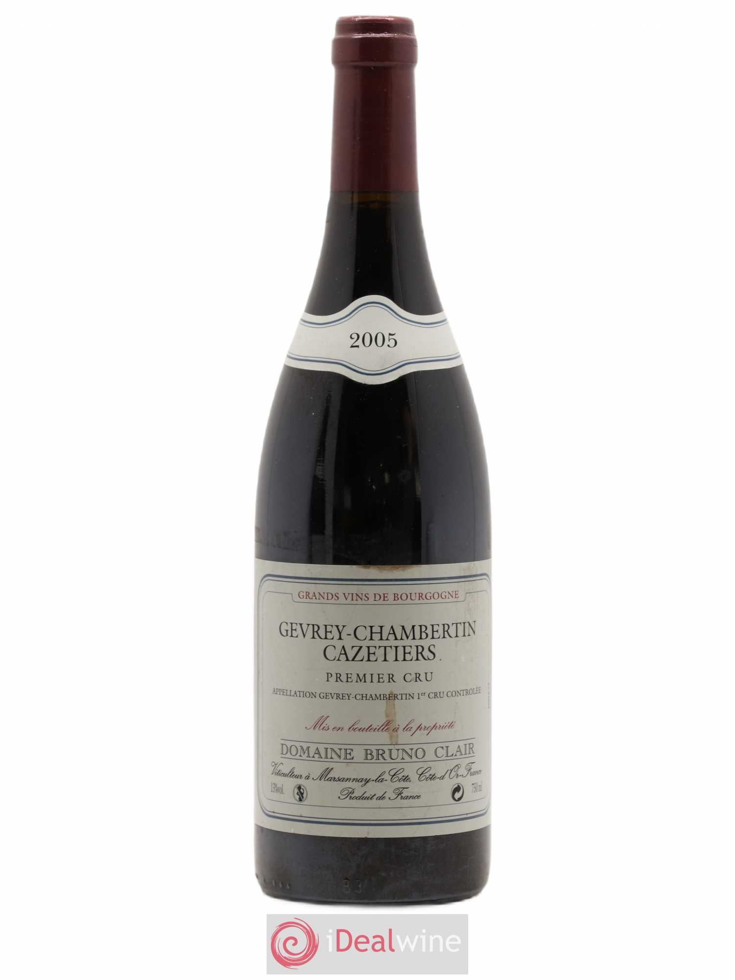 Gevrey-Chambertin 1er Cru Les Cazetiers Bruno Clair (Domaine) 2005 - Lot de 1 bouteille - 0