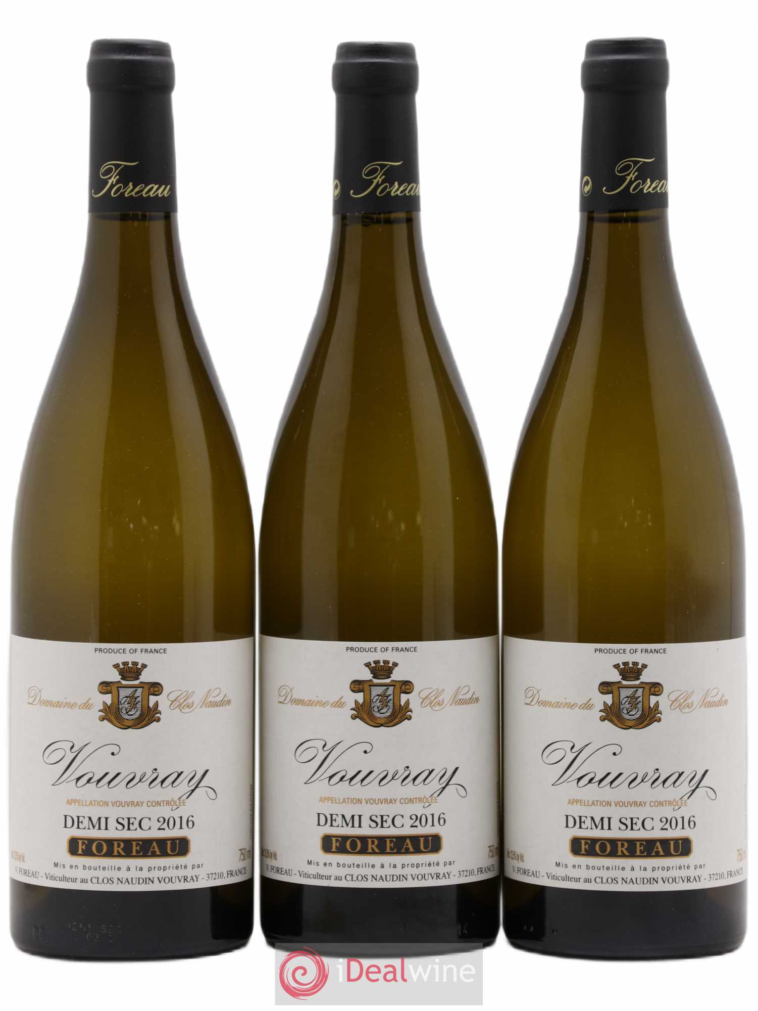 Vouvray Demi-Sec Clos Naudin - Philippe Foreau 2016 - Lot de 3 bouteilles - 0