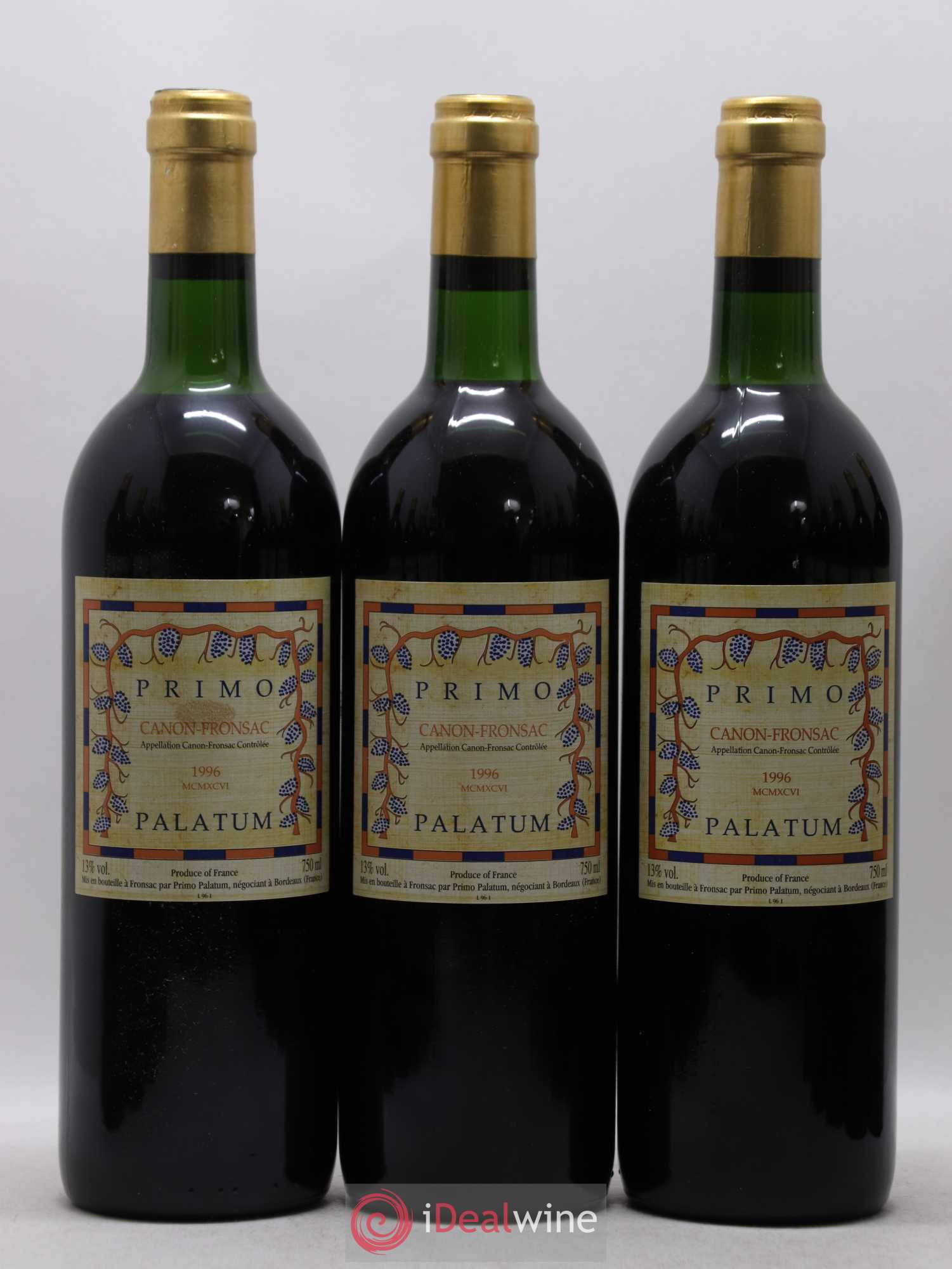 Canon-Fronsac Primo Palatum (sans prix de réserve) 1996 - Posten von 12 Flaschen - 1