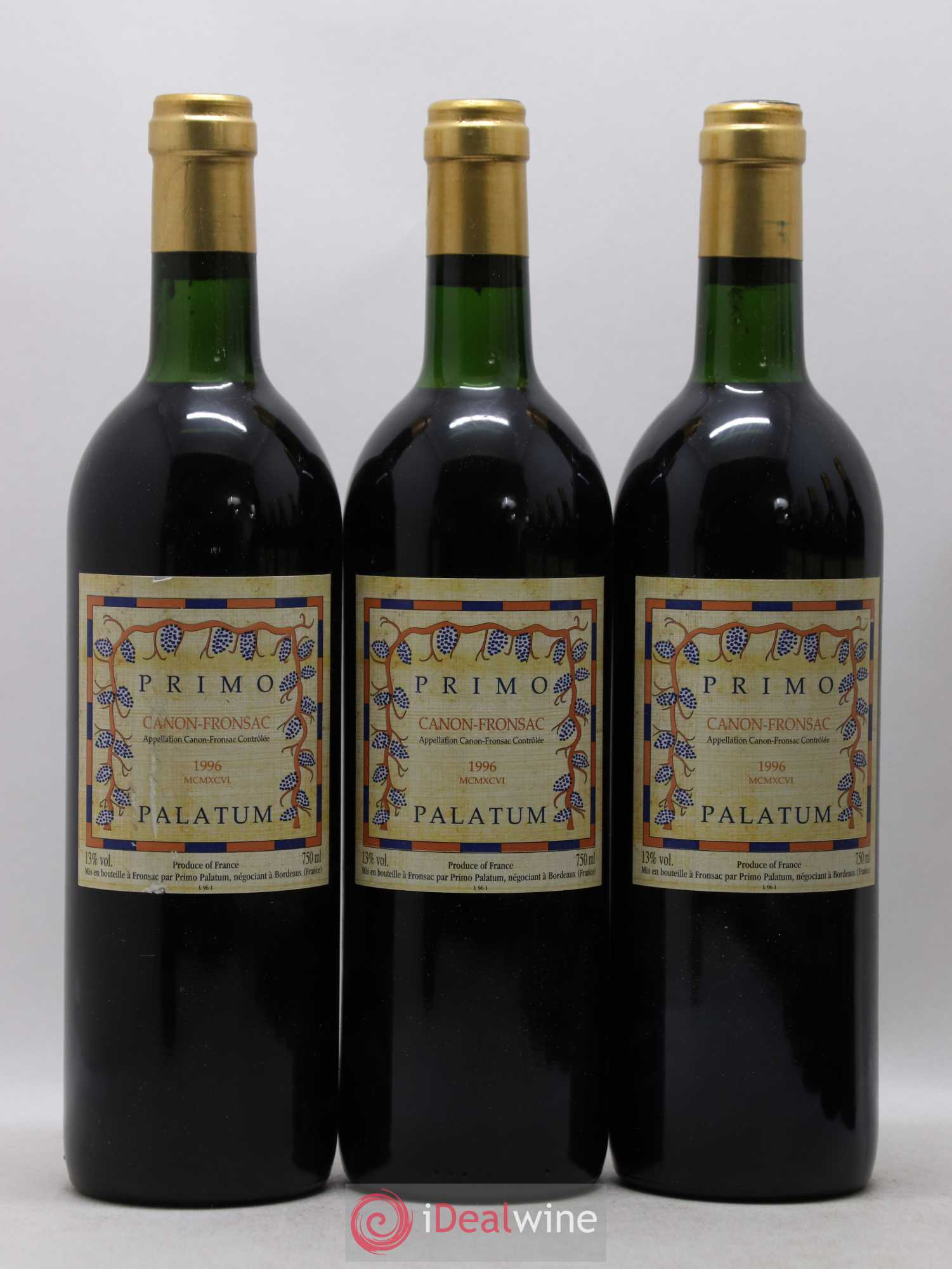 Canon-Fronsac Primo Palatum (sans prix de réserve) 1996 - Posten von 12 Flaschen - 2