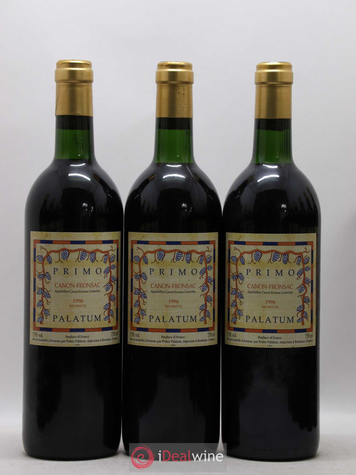 Canon-Fronsac Primo Palatum (sans prix de réserve) 1996 - Posten von 12 Flaschen - 1