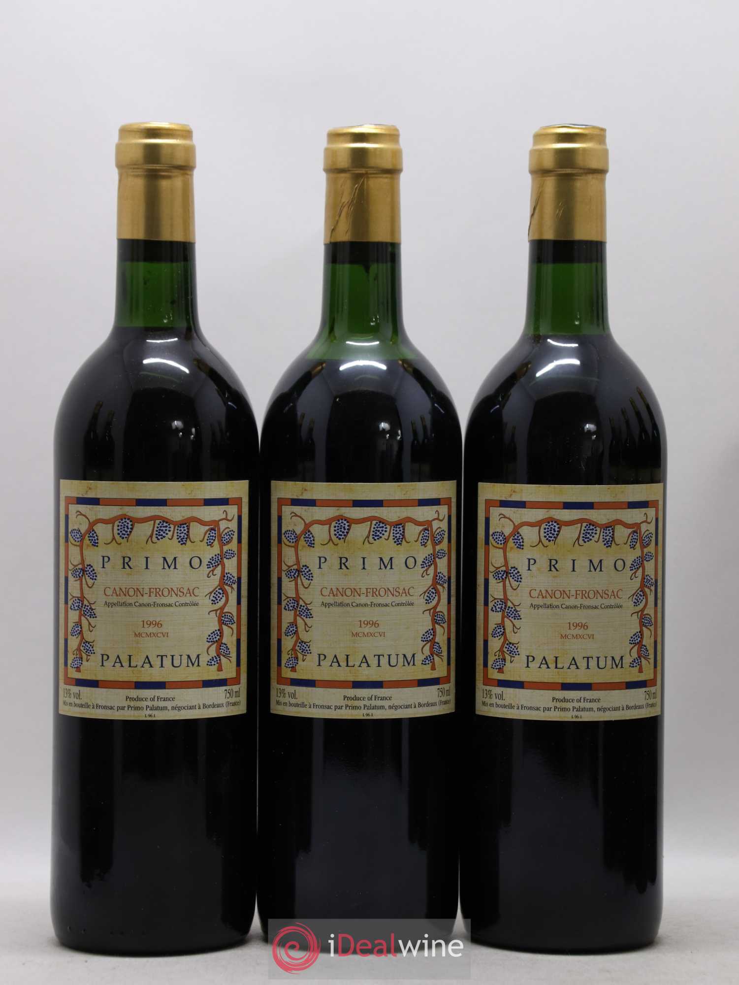 Canon-Fronsac Primo Palatum (sans prix de réserve) 1996 - Posten von 12 Flaschen - 2