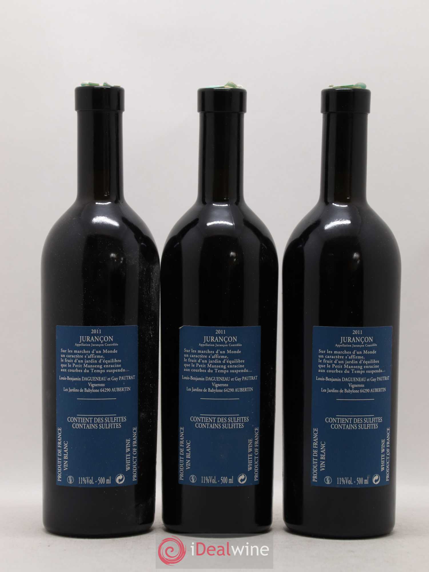 Vin de France (anciennement Jurançon) Jardins de Babylone Didier Dagueneau 50cl 2011 - Lotto di 3 bottiglie - 1