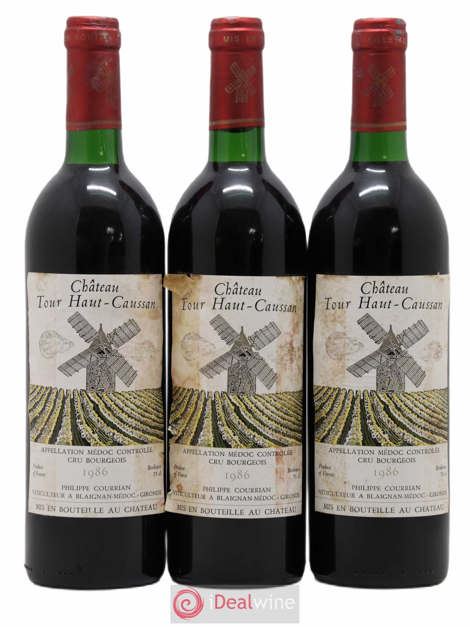 Château Tour Haut-Caussan Cru Bourgeois 1986 - Lot de 3 bouteilles - 0