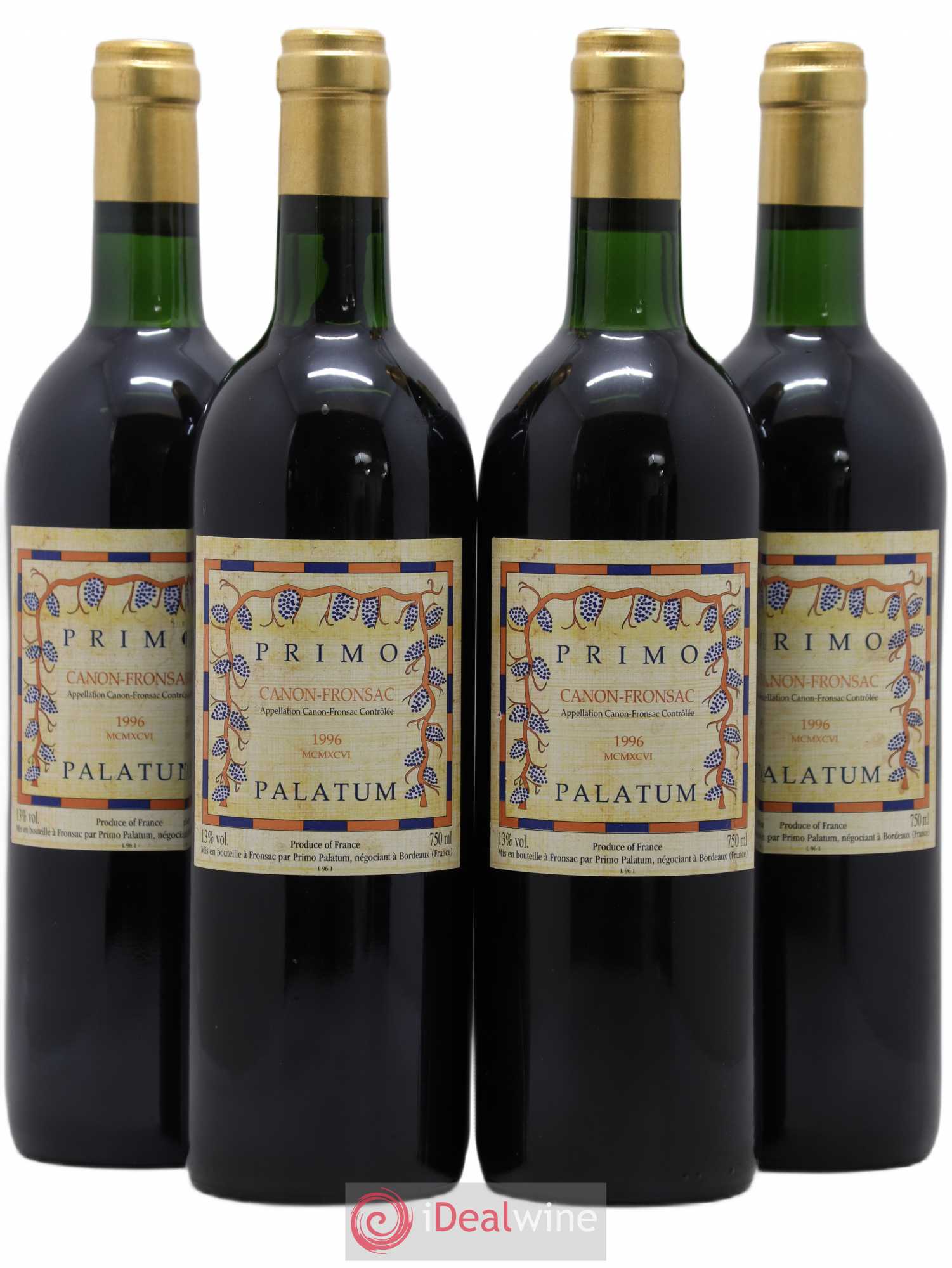 Canon-Fronsac Primo Palatum (sans prix de réserve) 1996 - Posten von 4 Flaschen - 0