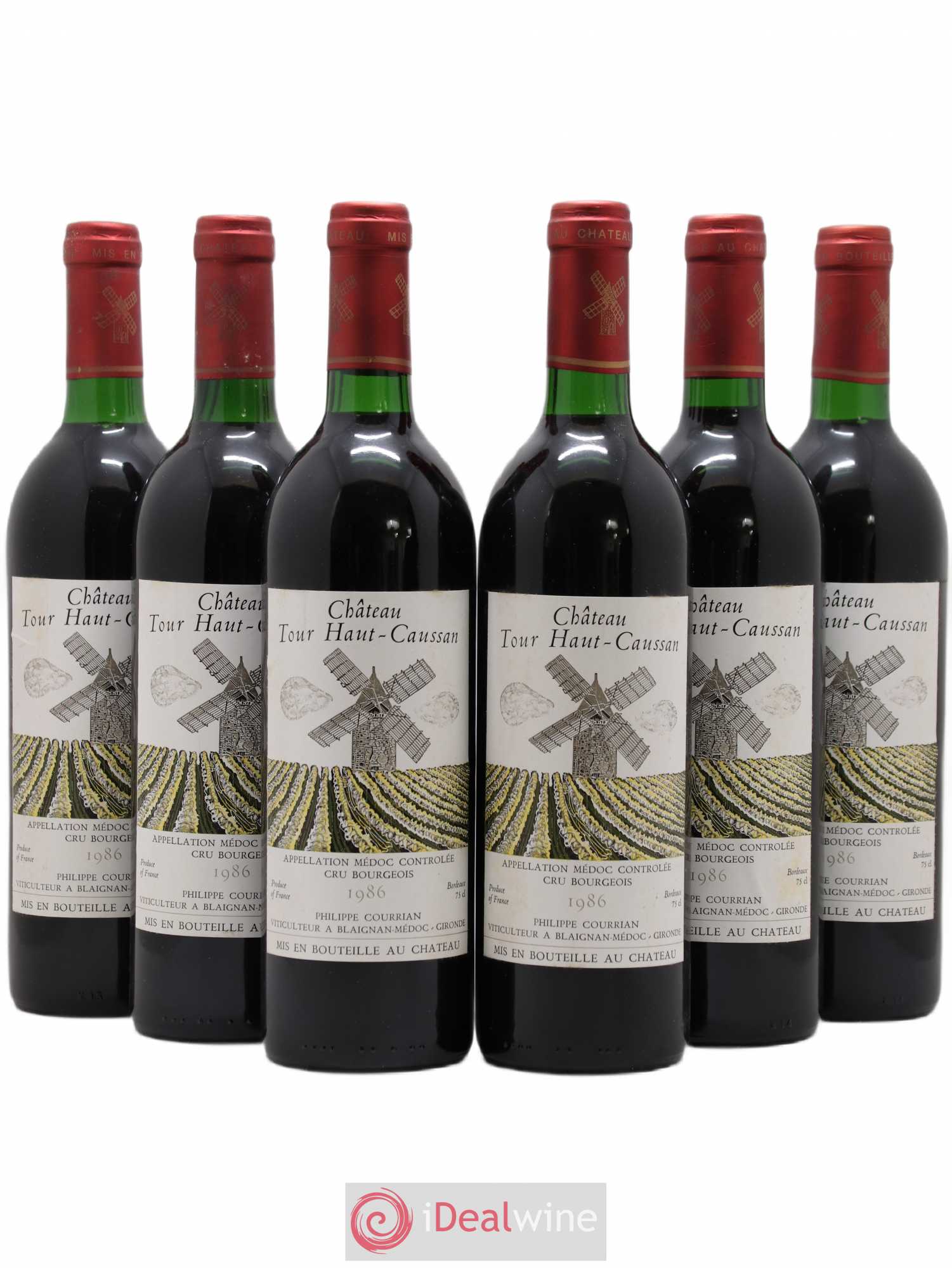 Château Tour Haut-Caussan Cru Bourgeois 1986 - Lot de 6 bouteilles - 0