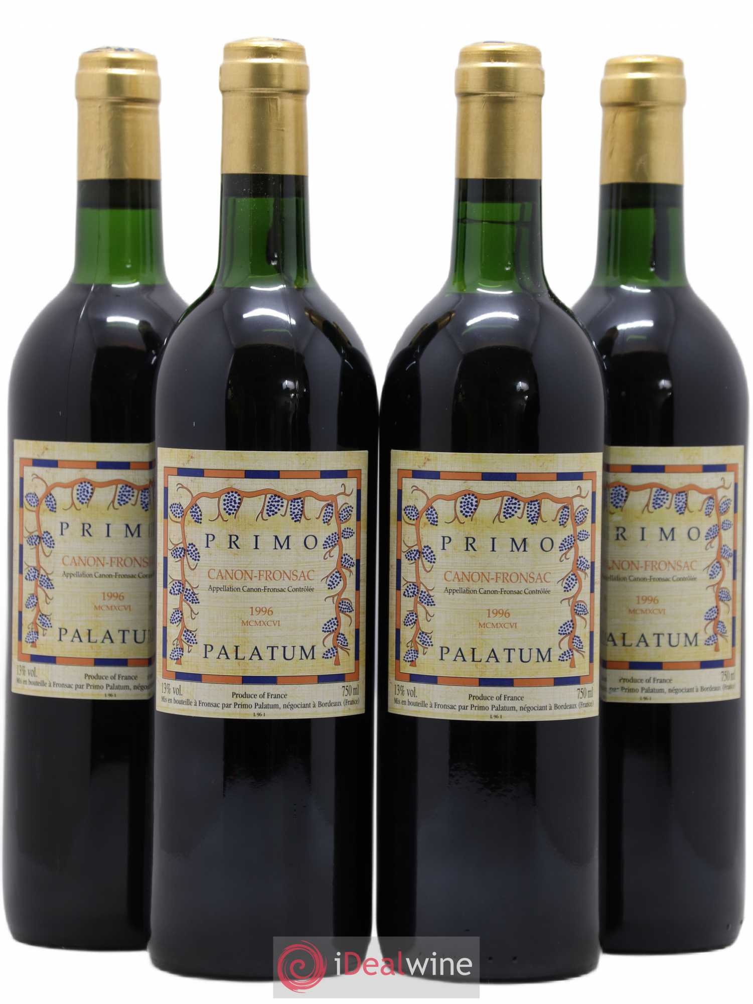 Canon-Fronsac Primo Palatum (sans prix de réserve) 1996 - Posten von 4 Flaschen - 0
