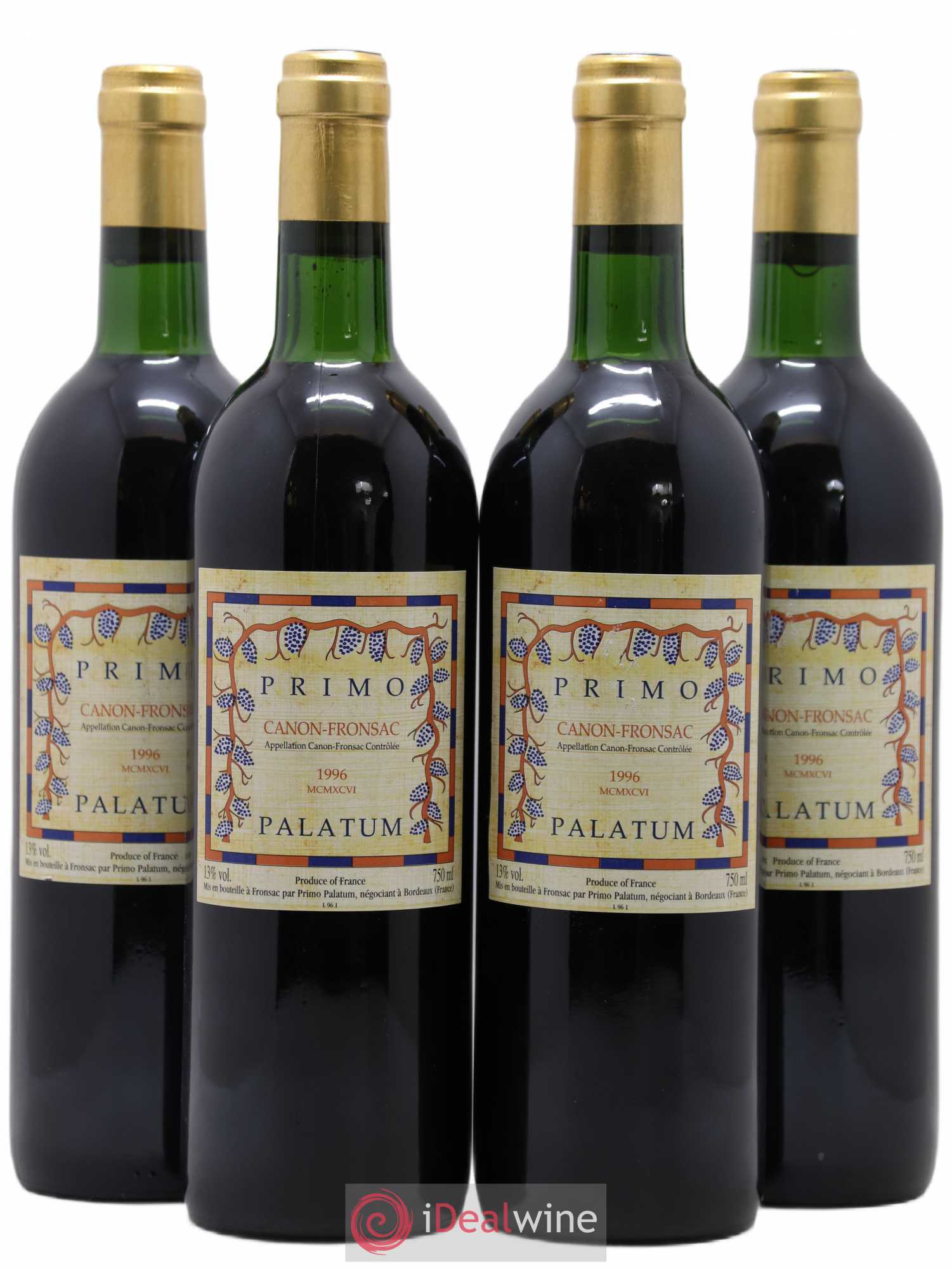 Canon-Fronsac Primo Palatum (sans prix de réserve) 1996 - Posten von 4 Flaschen - 0