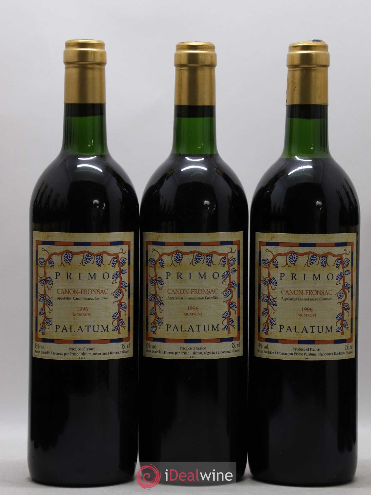 Canon-Fronsac Primo Palatum (sans prix de réserve) 1996 - Posten von 12 Flaschen - 1