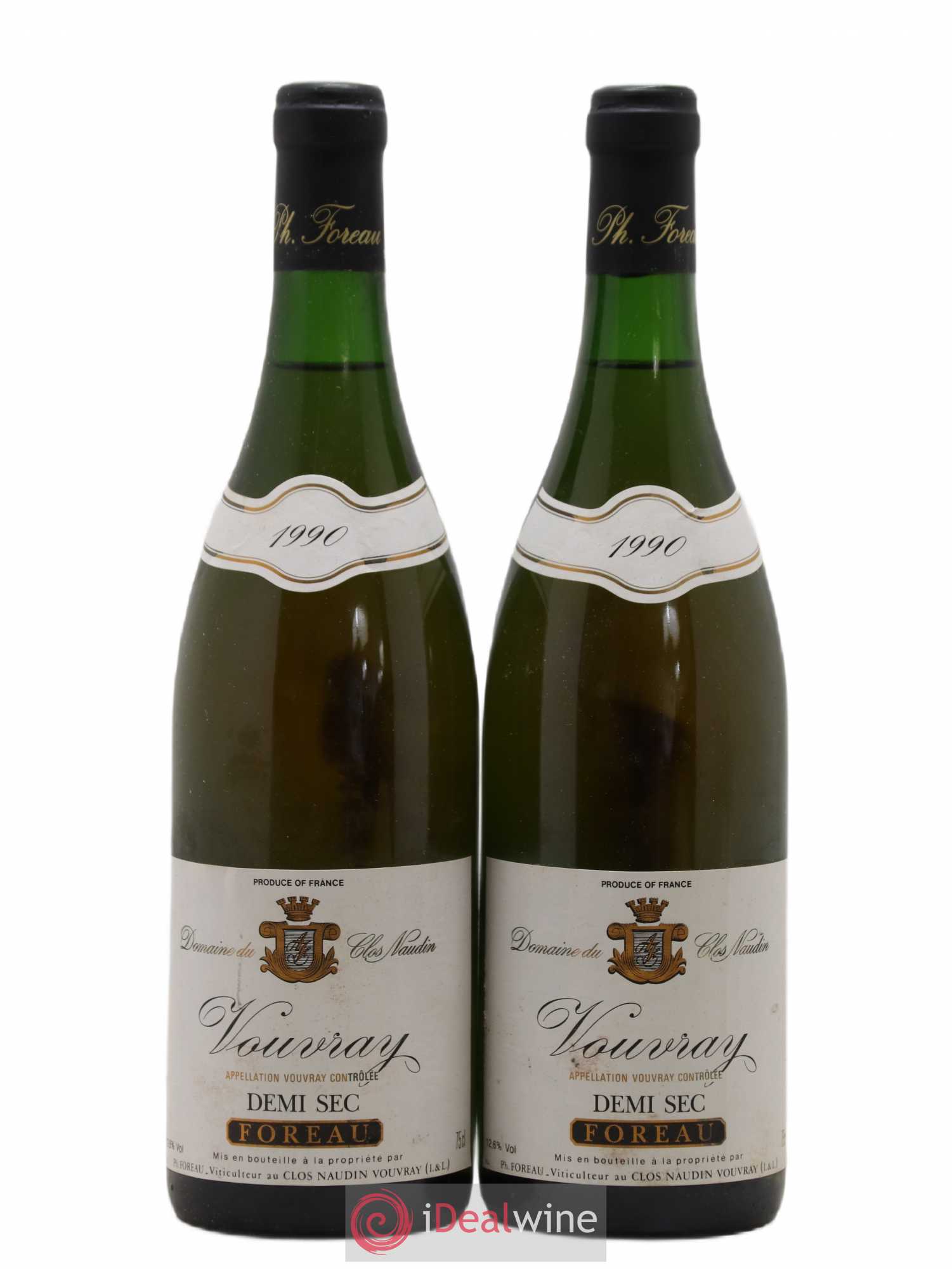 Vouvray Demi-Sec Clos Naudin - Philippe Foreau 1990 - Lot de 2 bouteilles - 0