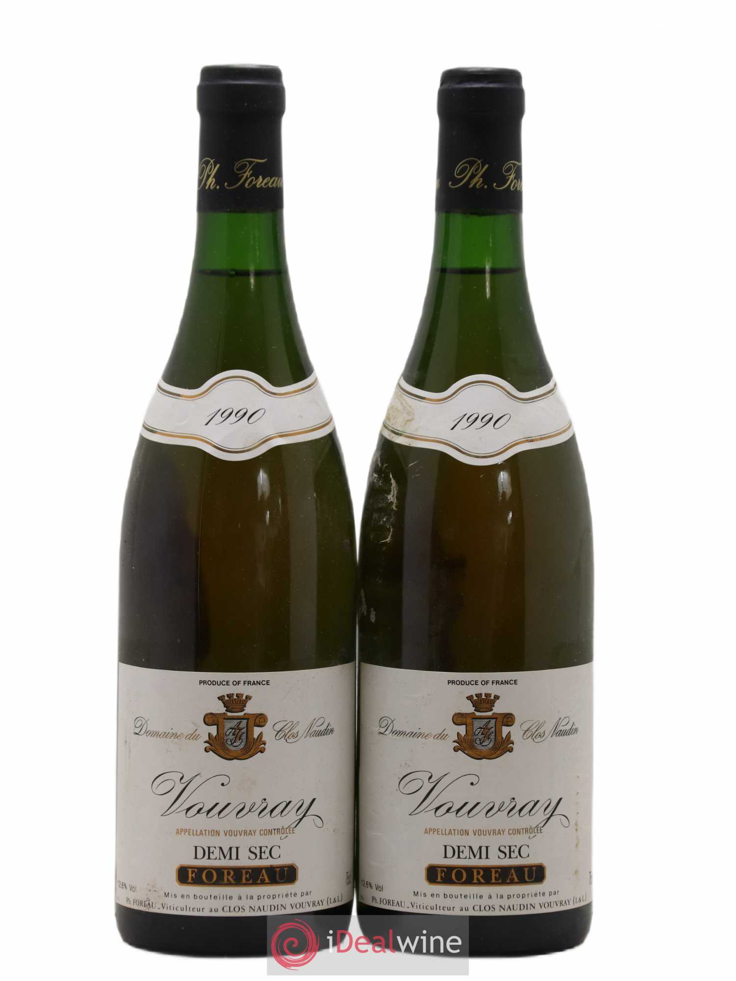 Vouvray Demi-Sec Clos Naudin - Philippe Foreau 1990 - Lot de 2 bouteilles - 0