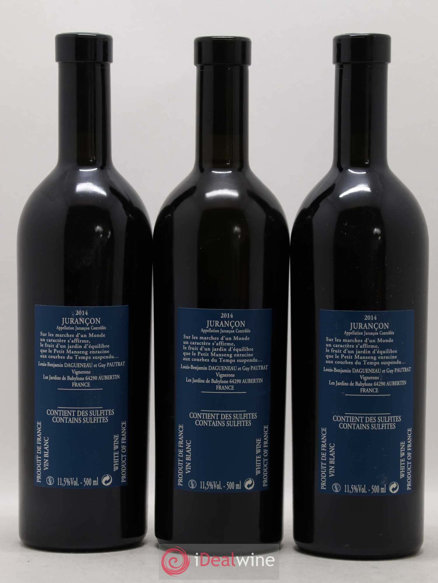 Vin de France (anciennement Jurançon) Jardins de Babylone Didier Dagueneau 50cl 2014 - Lot de 3 bouteilles - 1