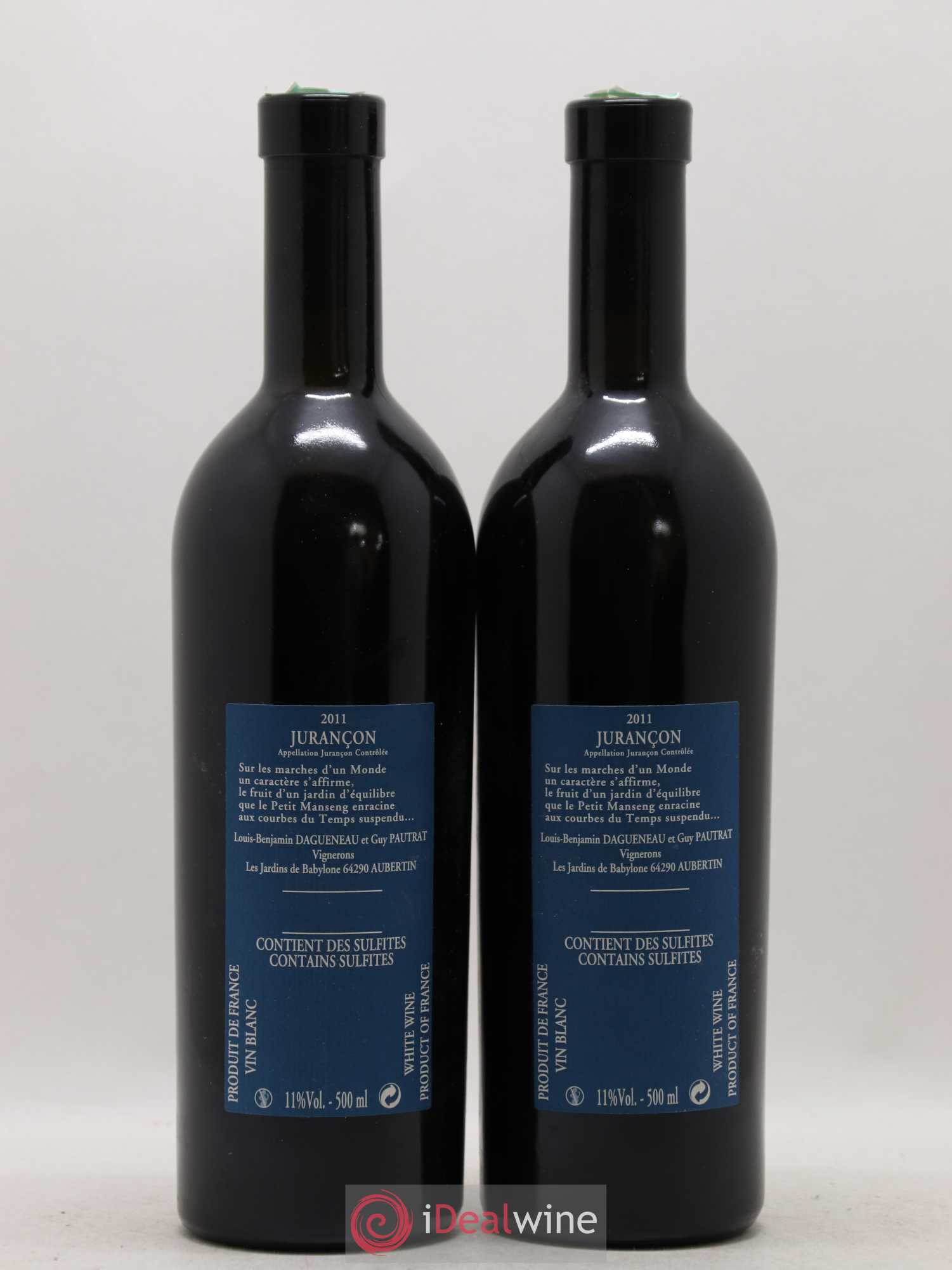 Vin de France (anciennement Jurançon) Jardins de Babylone Didier Dagueneau 50cl 2011 - Lotto di 2 bottiglie - 1