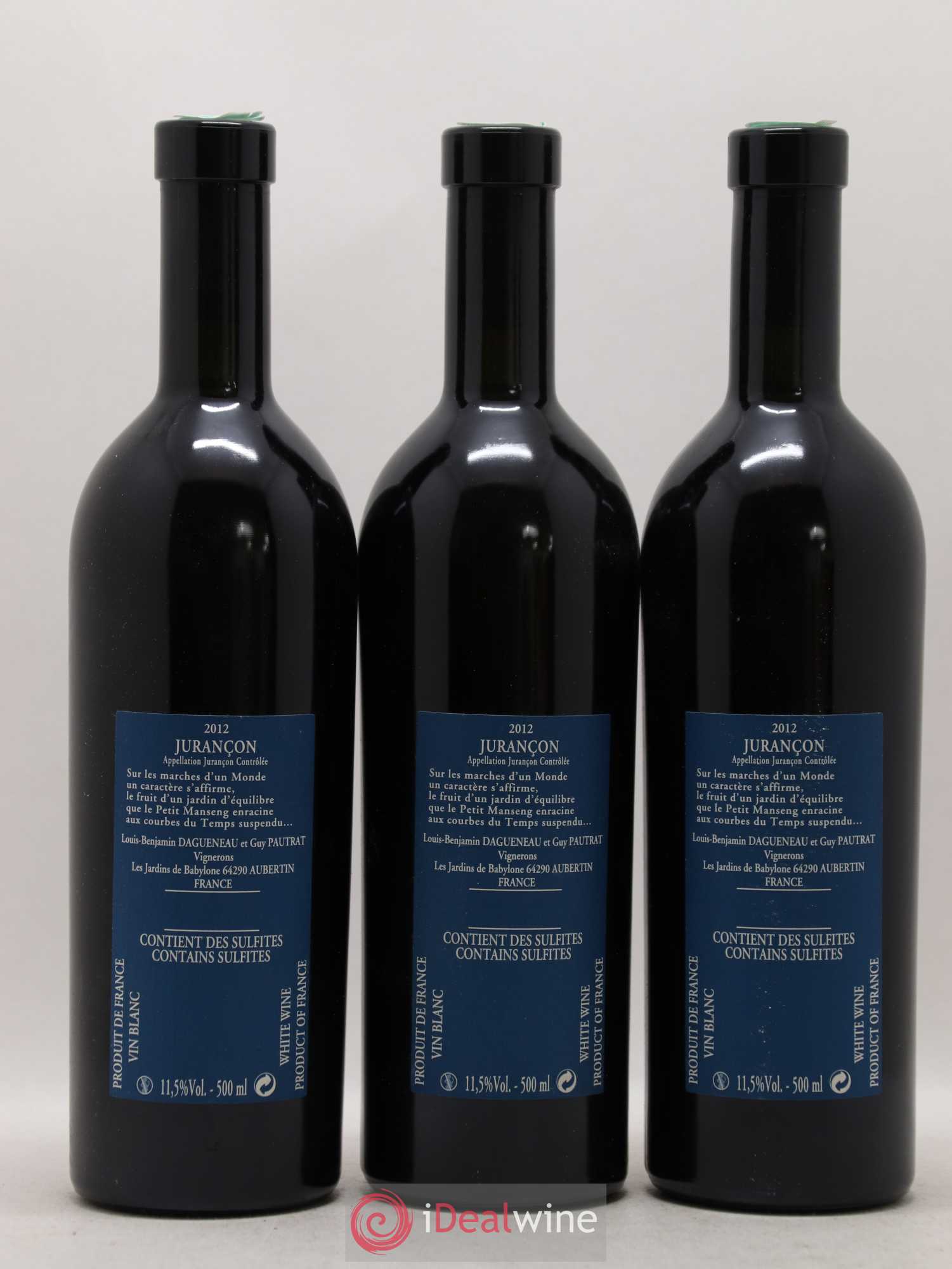 Vin de France (anciennement Jurançon) Jardins de Babylone Didier Dagueneau 50cl 2012 - Lotto di 3 bottiglie - 1