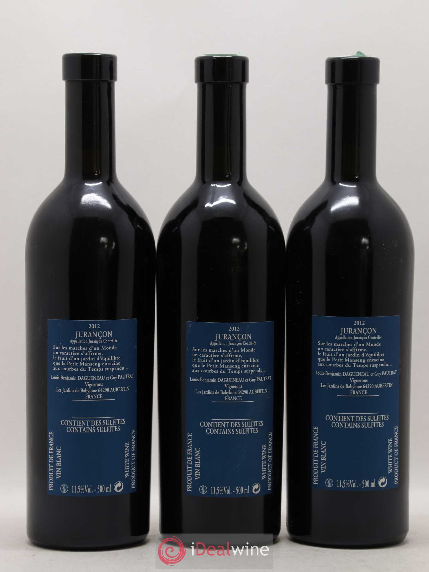 Vin de France (anciennement Jurançon) Jardins de Babylone Didier Dagueneau 50cl 2012 - Lotto di 3 bottiglie - 1