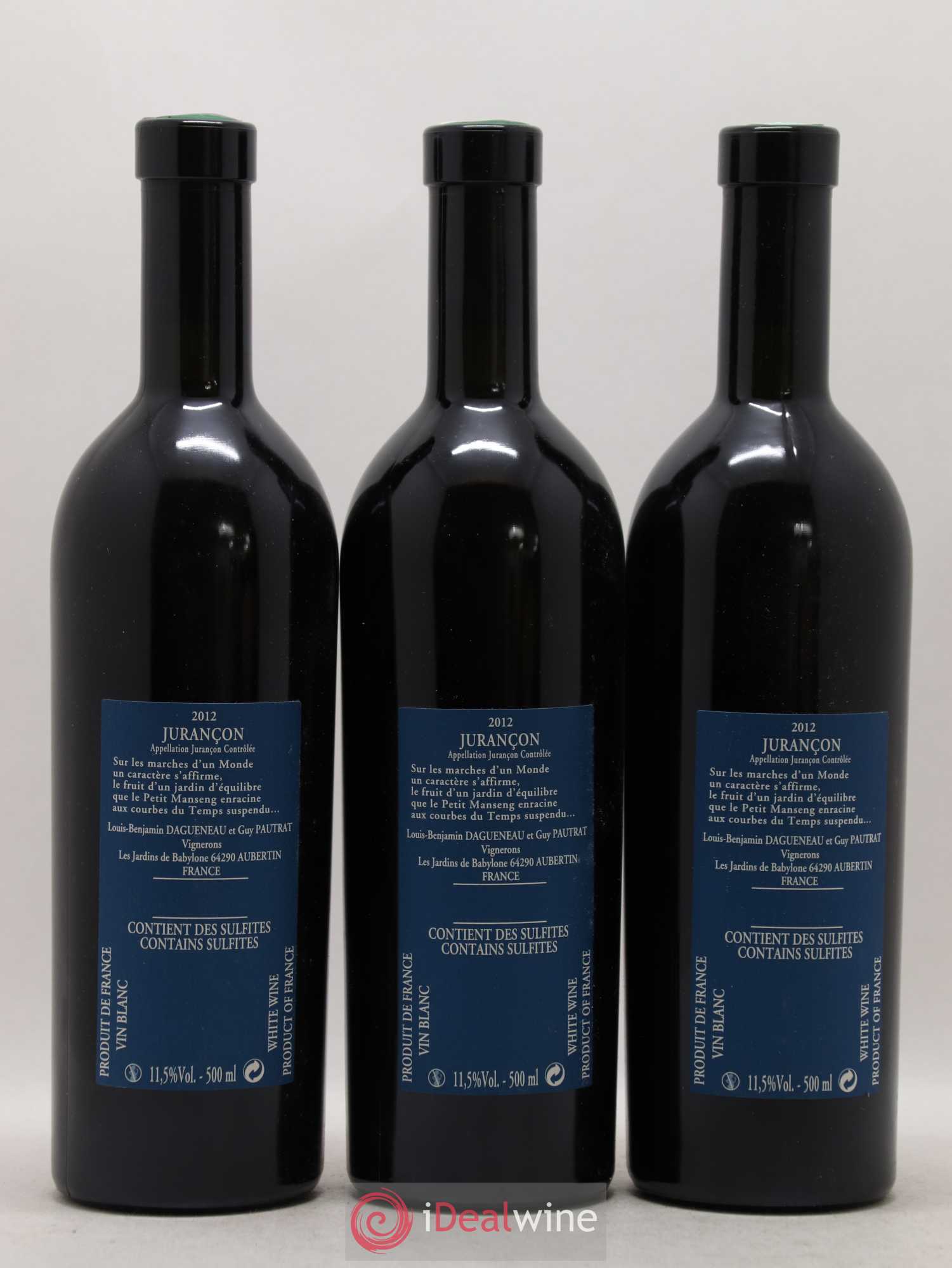 Vin de France (anciennement Jurançon) Jardins de Babylone Didier Dagueneau 50cl 2012 - Lotto di 3 bottiglie - 1
