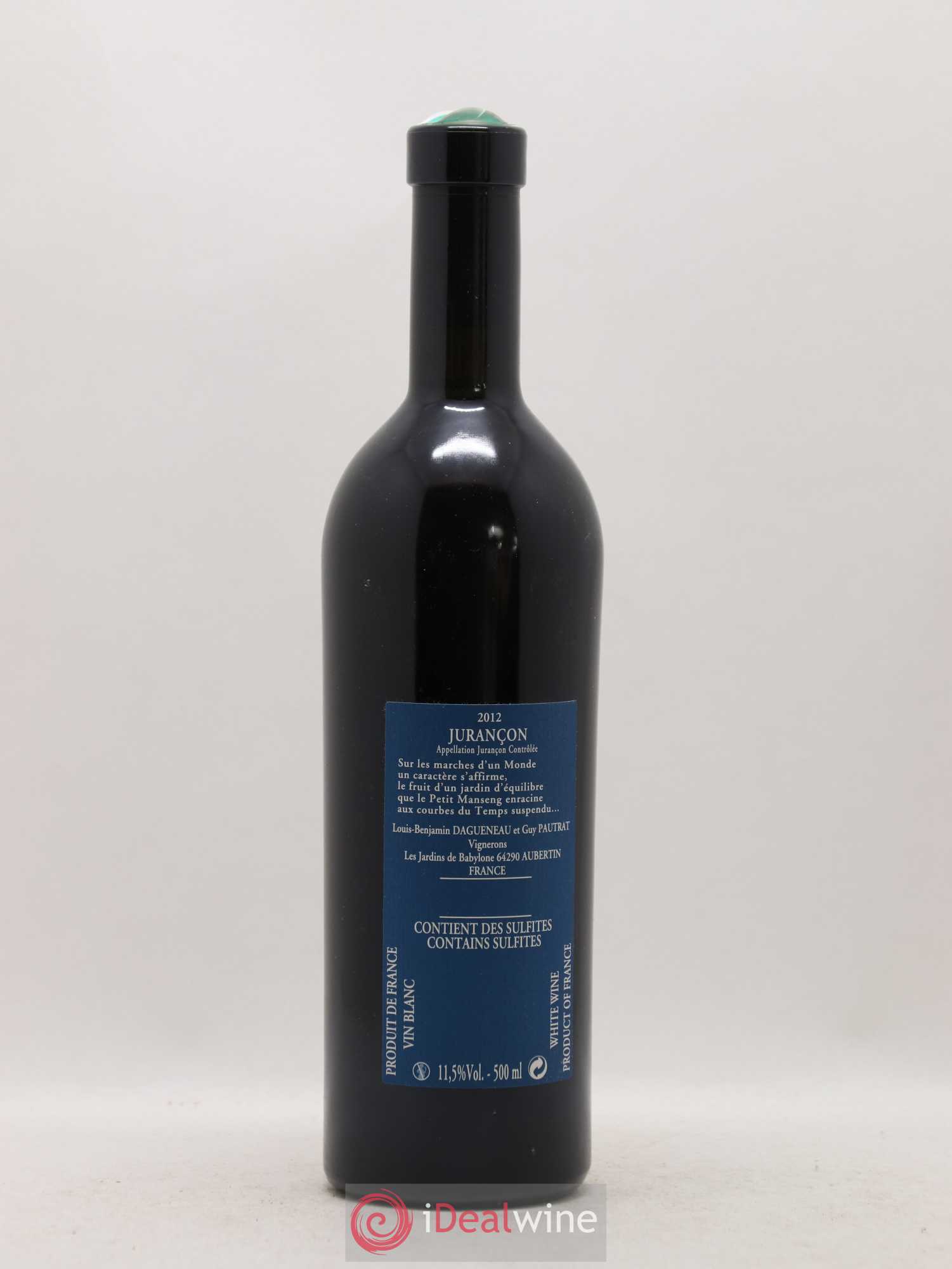 Vin de France (anciennement Jurançon) Jardins de Babylone Didier Dagueneau 50cl 2012 - Lotto di 1 bottiglia - 1