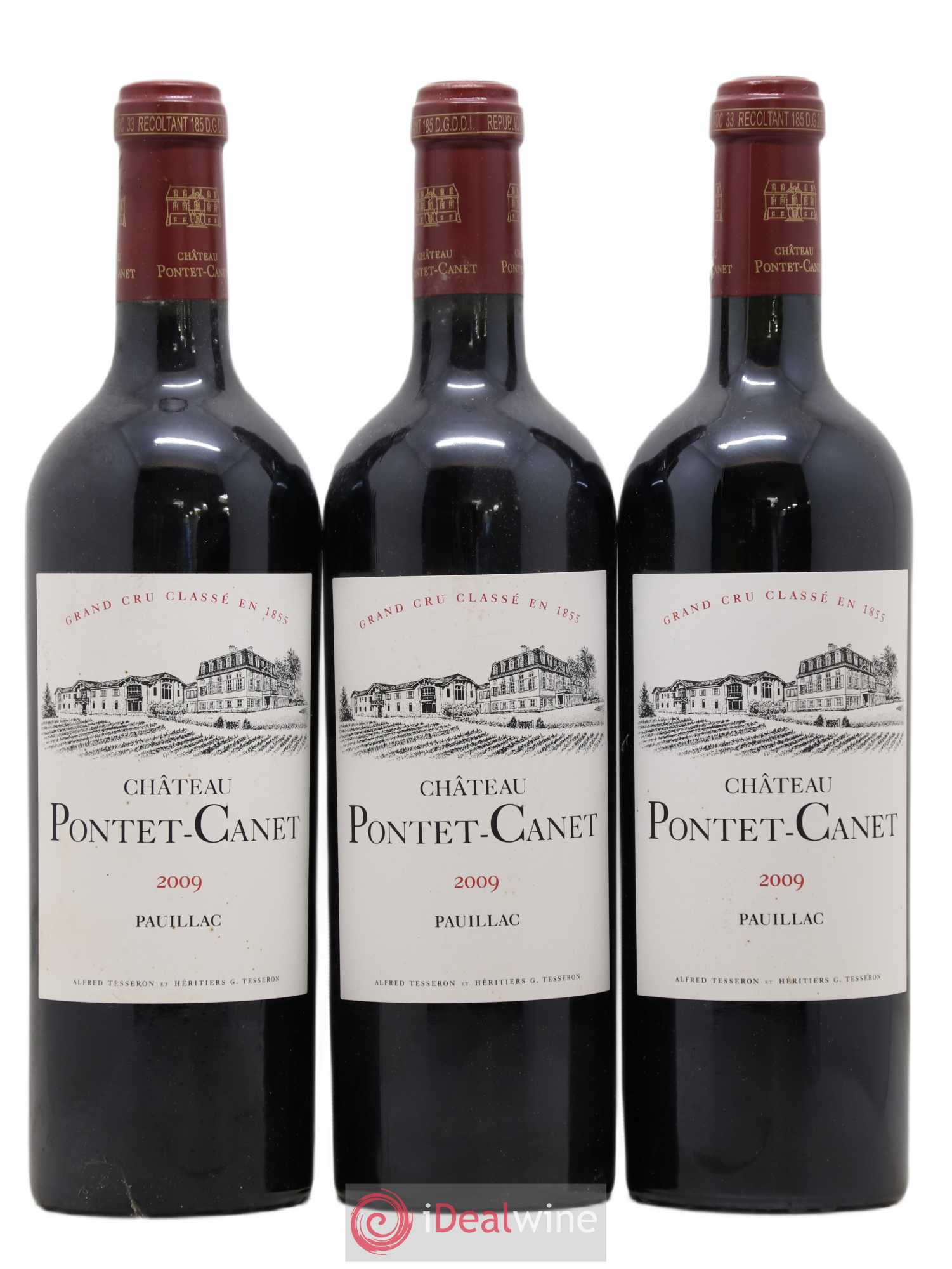 Château Pontet Canet 5ème Grand Cru Classé 2009 - Lot de 3 bouteilles - 0