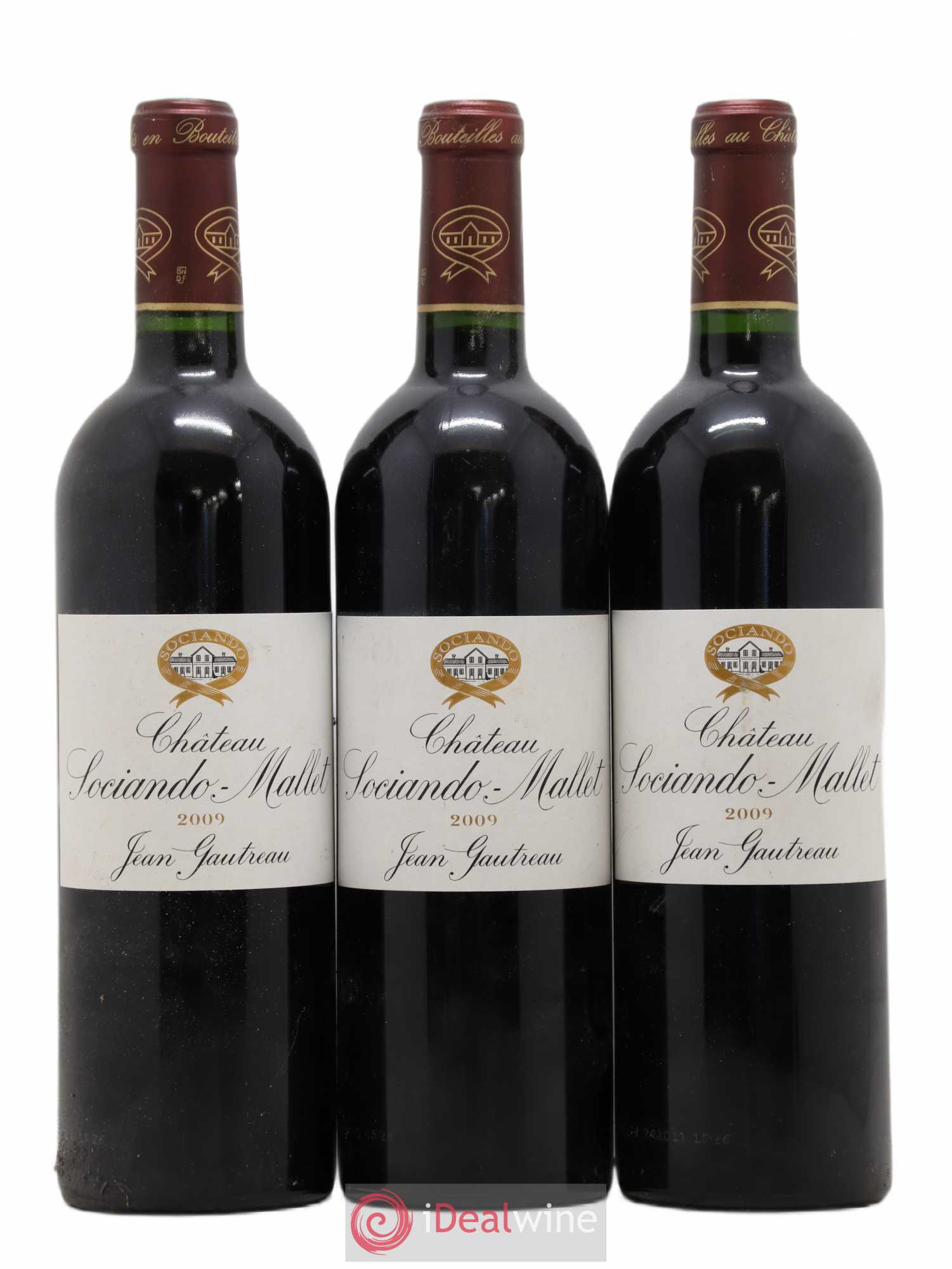 Château Sociando Mallet 2009 - Lot de 3 bouteilles - 0