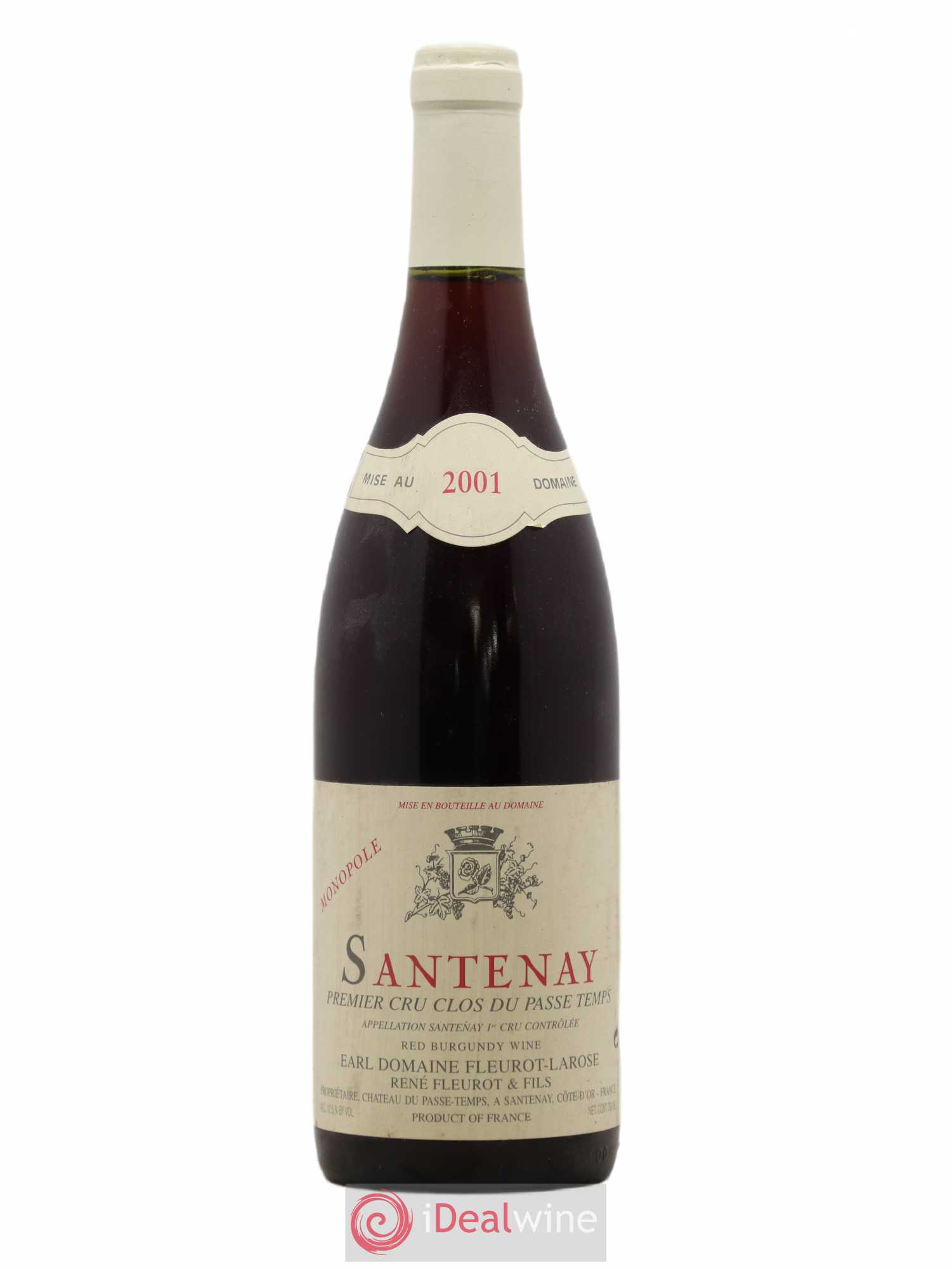 Santenay 1er Cru Clos du Passetemps Fleurot Larose 2001 - Posten von 1 Flasche - 0